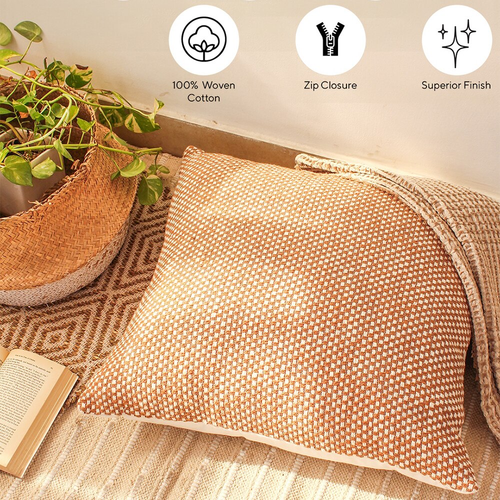 Vindhya Set Of 2 Cushion Covers With Brown Colour