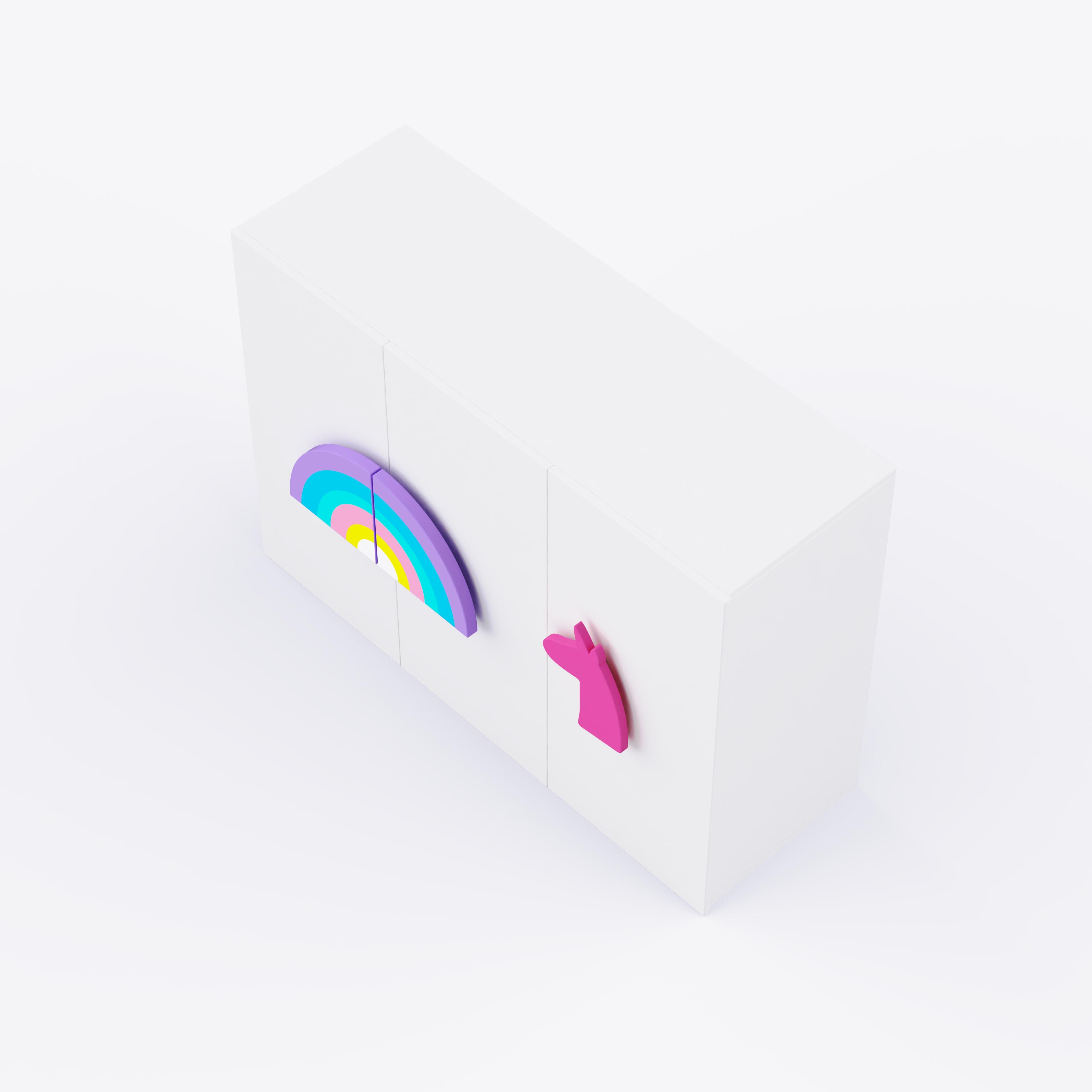 Unicorn'S Playground Cabinet Storage In White Colour