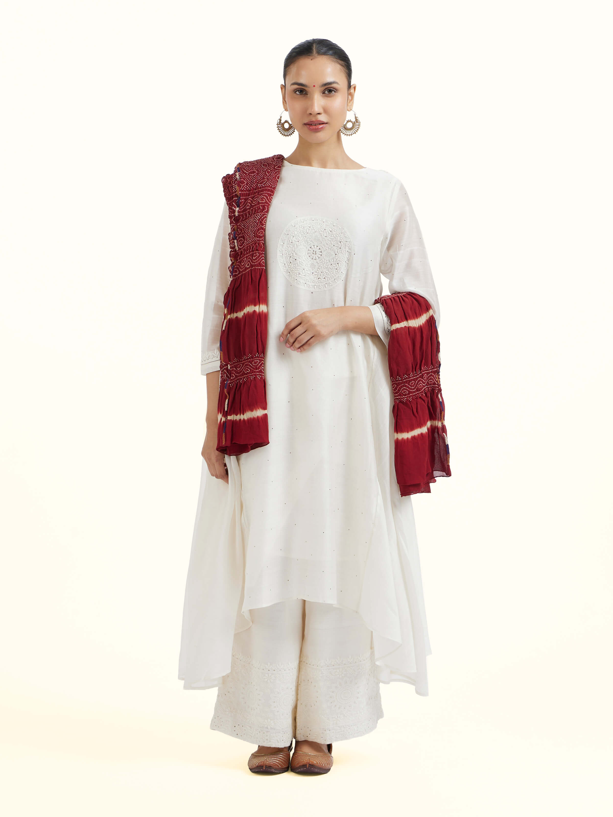 Red Bandhani Tie & Dye Dupatta II