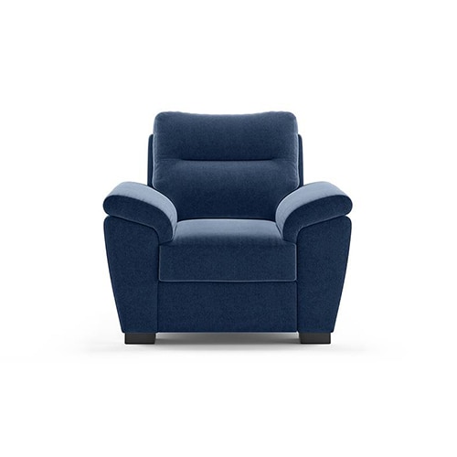Adelaide Premium 1 Seater Fabric Sofa in Lapis Blue Colour