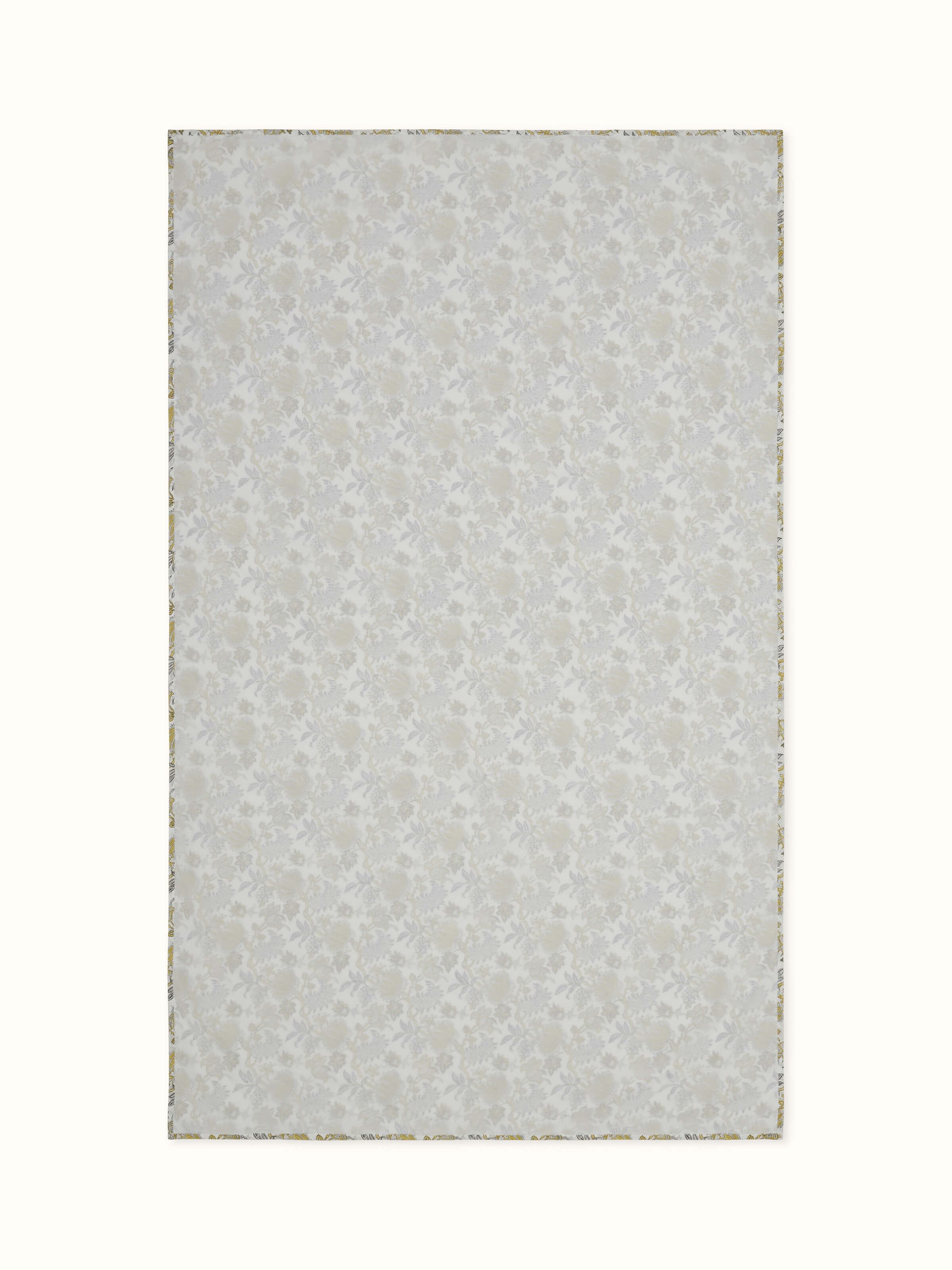 Front view of Kairavam single dohar in soft cotton with vibrant yellow Sanganeri floral block print.