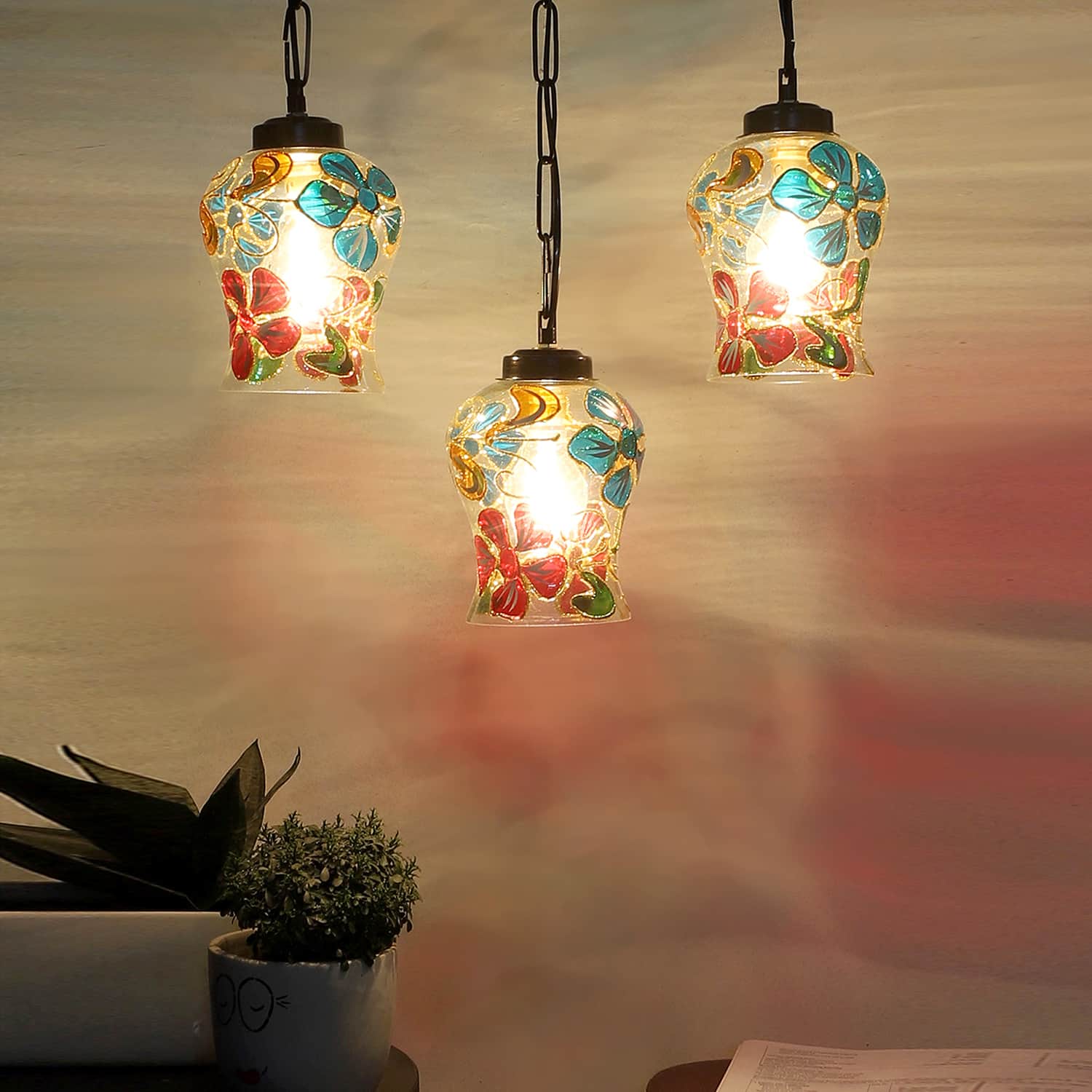 Devansh Solid Wood Electric Wall Light in Brown Colour with Maroon Shade Count of 1 Light