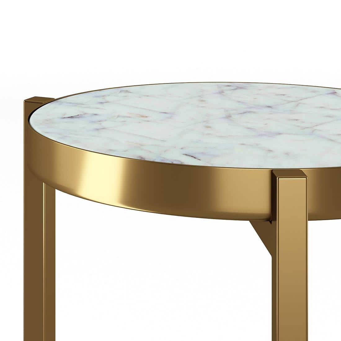 Midori Metal Drink Table In Gold Finish