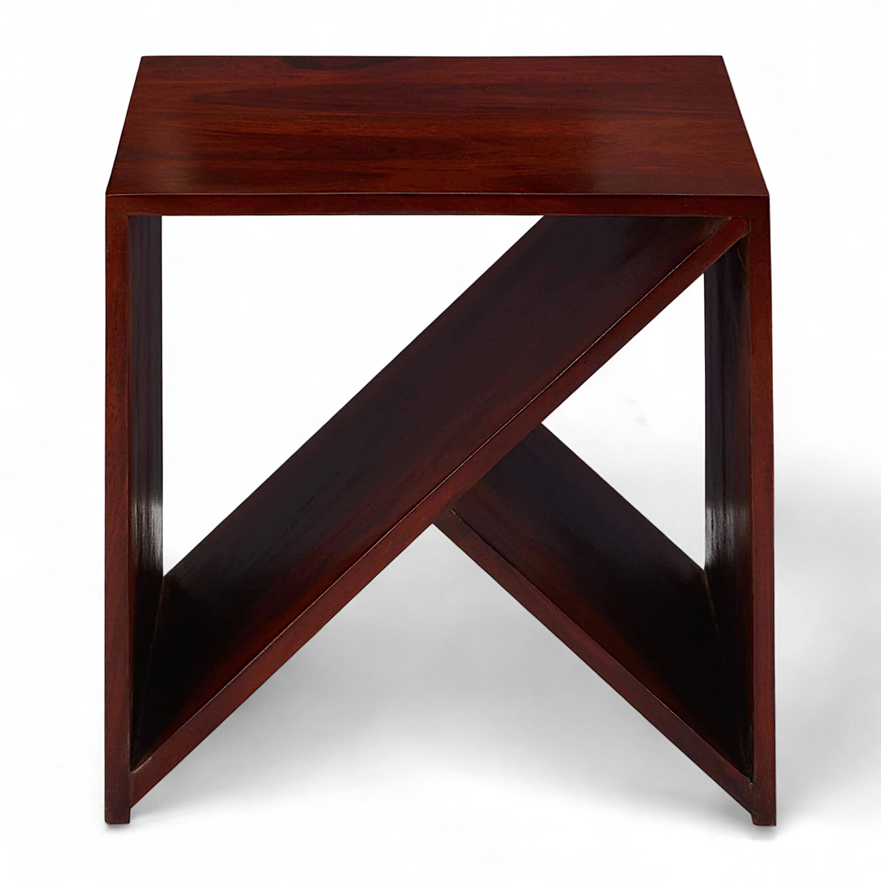 Noah Sheesham Wood Contemporary Tea Table End Table In Honey Finish