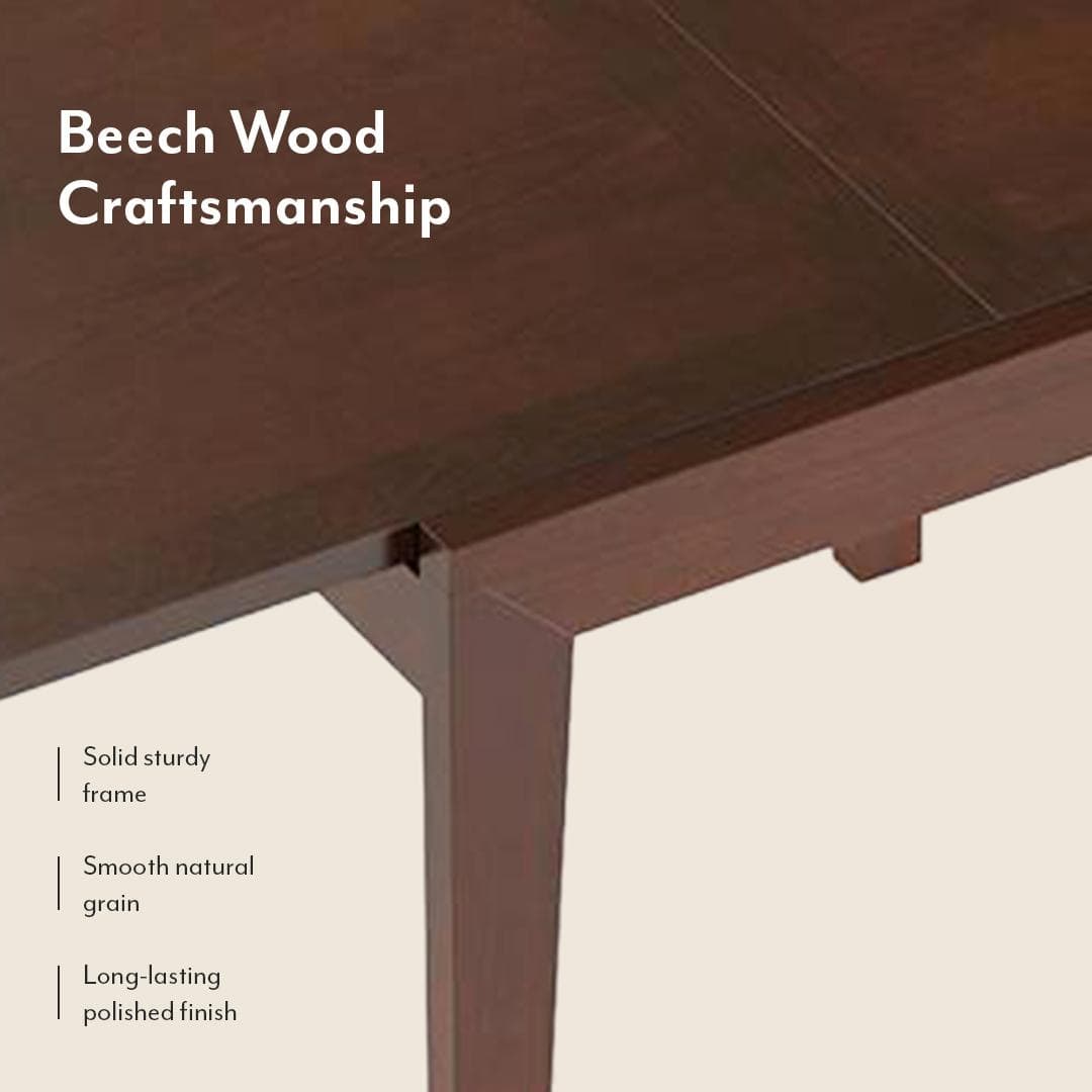 Murphy 4-To-6 Extendable - Persica 6 Seater Dining Table Set (Colour- Beige, Finish- Dark Walnut)