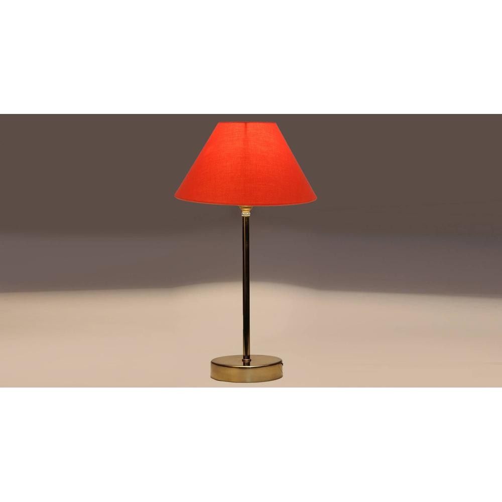 Orange cotton with Metal Gold Table Lamp