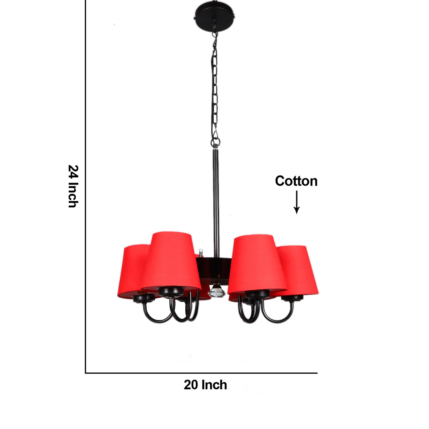 Devansh Black Wall Mounted Lamp With Black  Cotton Shade