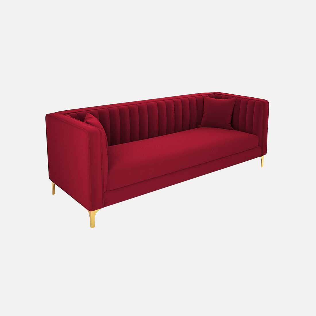 Tuxedo Fabric Sofa (Red)