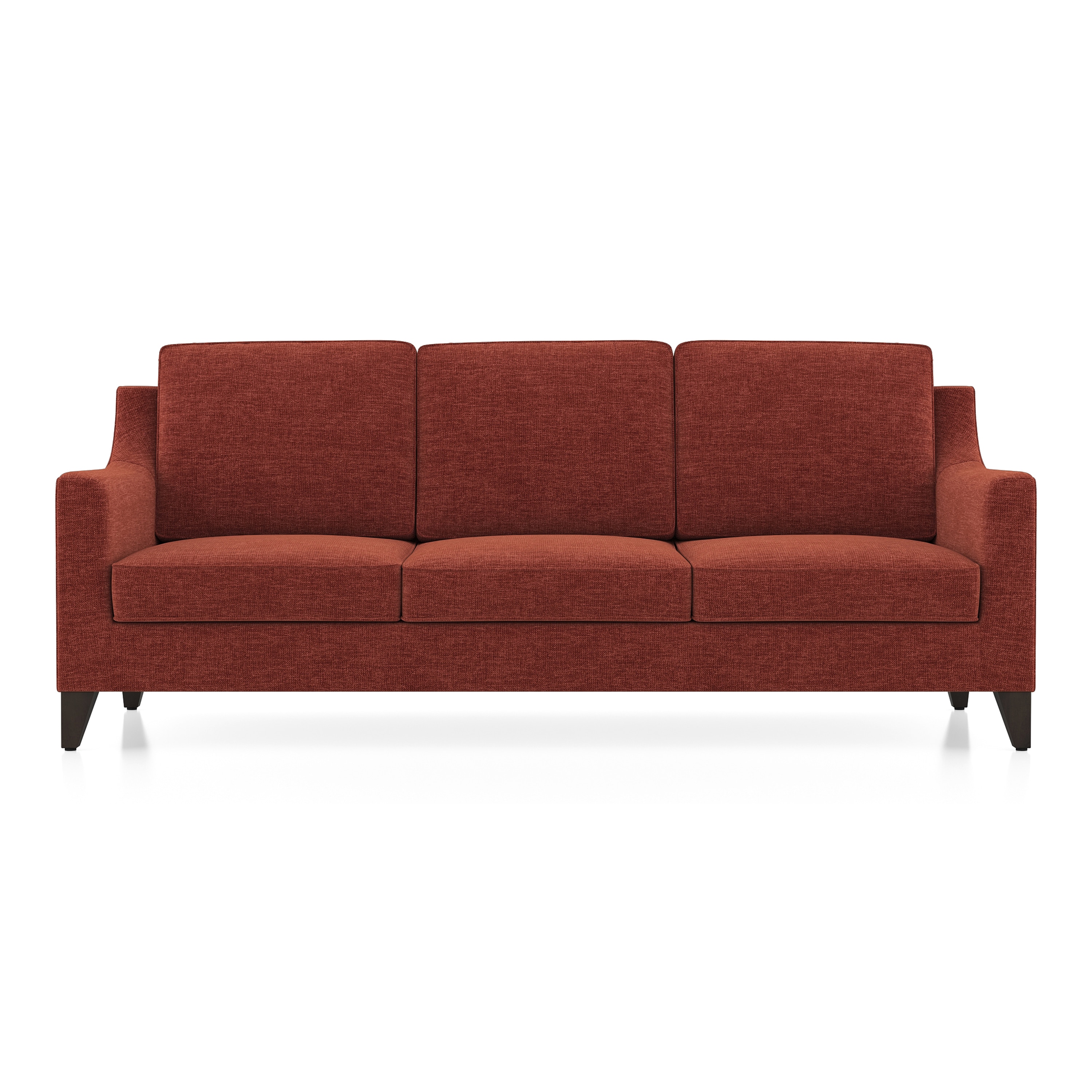 Abbey Sofa (Colour : Dark Coral, Cushion : Hard, Seating Capacity : 3 Seater)