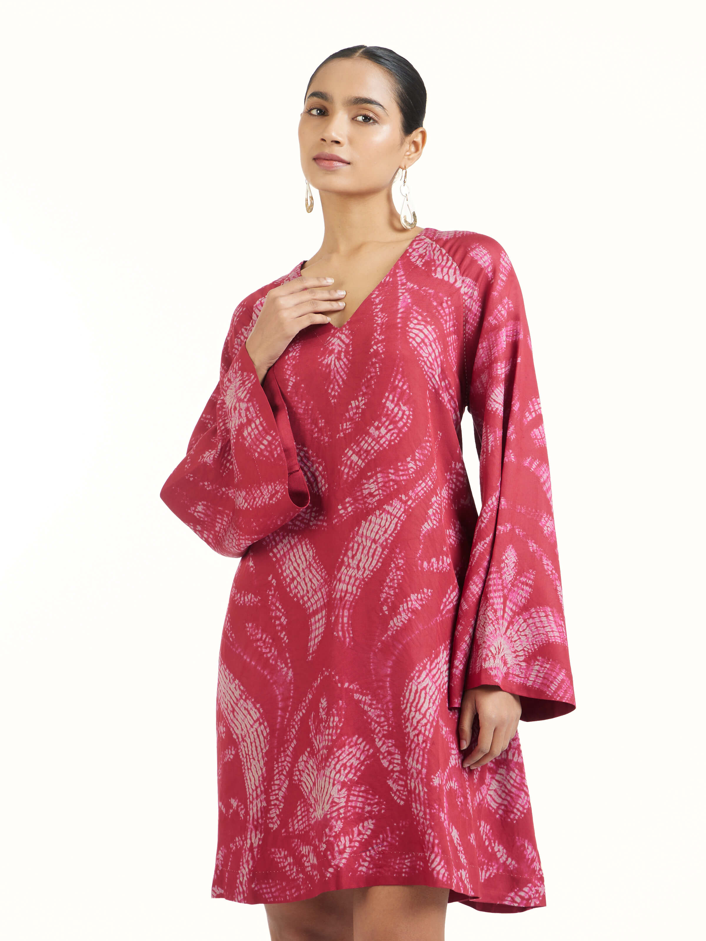 Angled view emphasizing silk texture