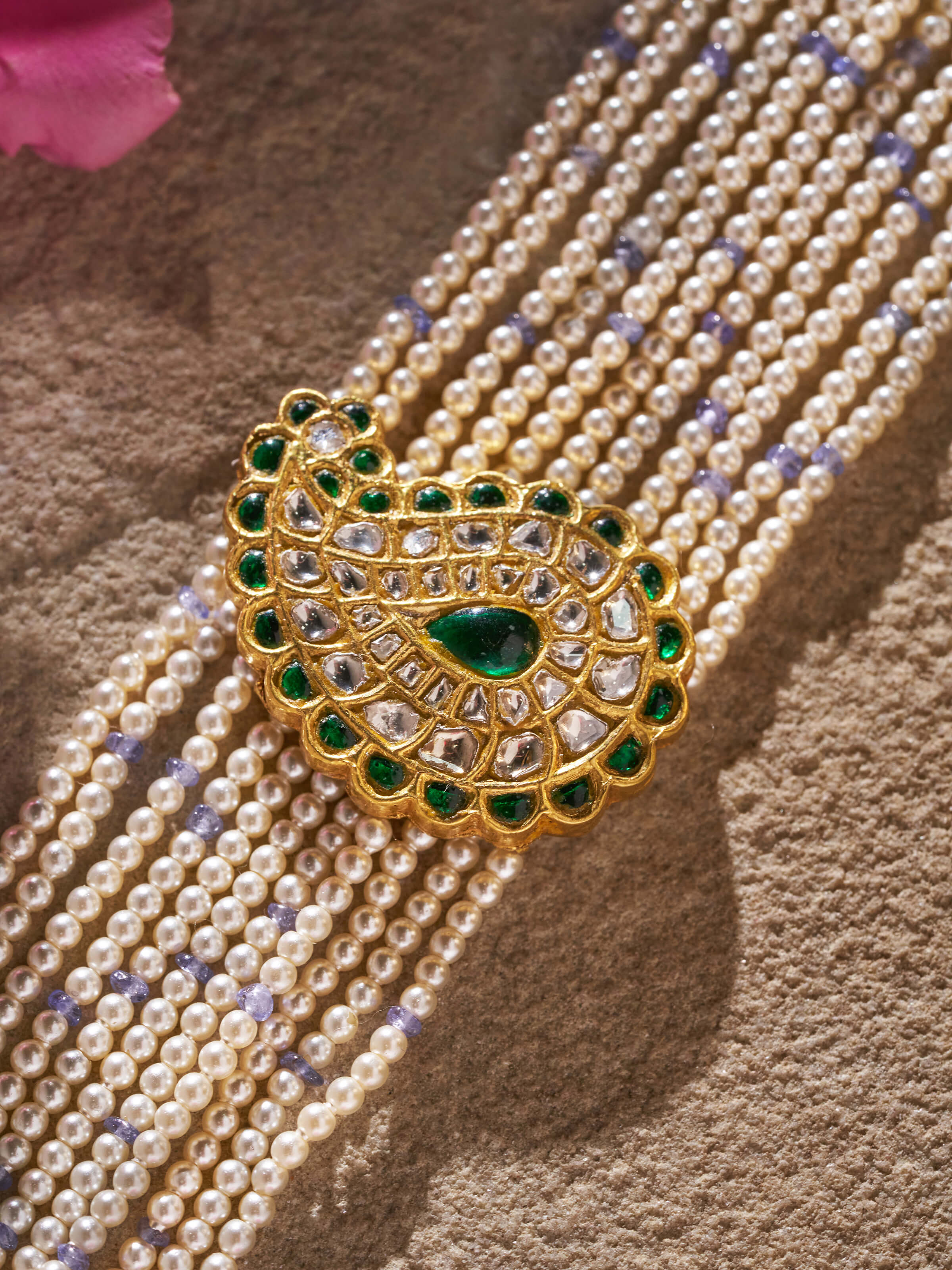 Overhead shot highlighting the bracelet’s overall shine and elegance