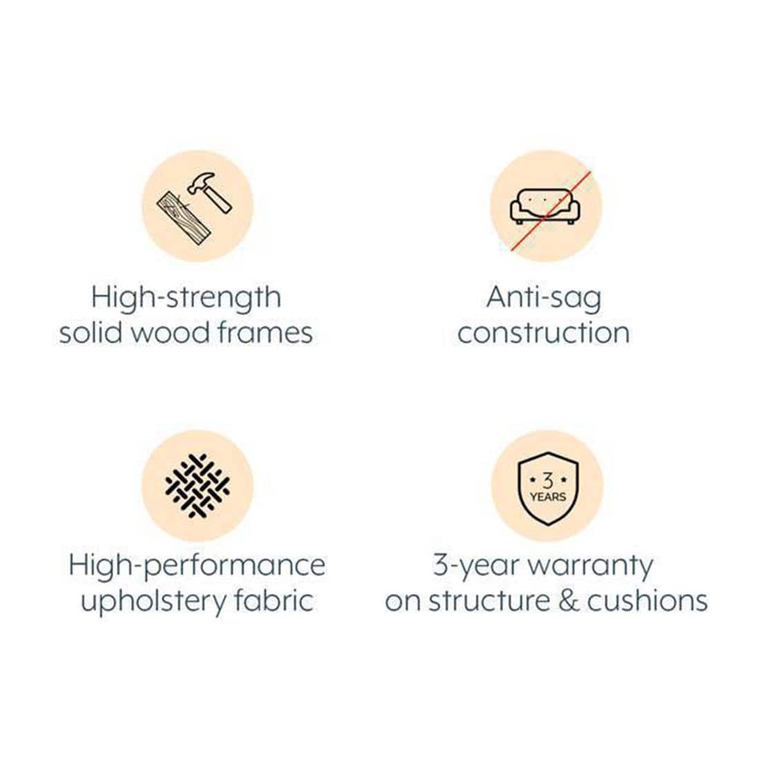 Apollo 2 Fabric Seater Sofa in Steel Colour