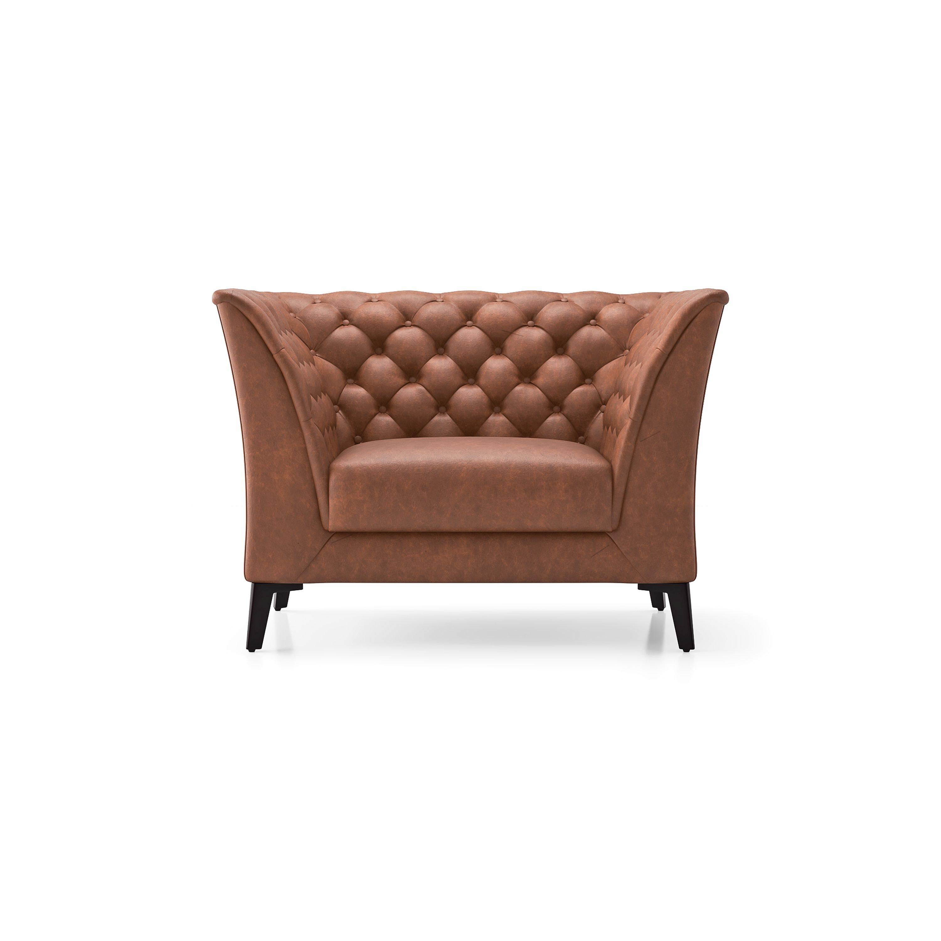Weston 1 Seater Luxury Italian Leather Sofa In Cognac