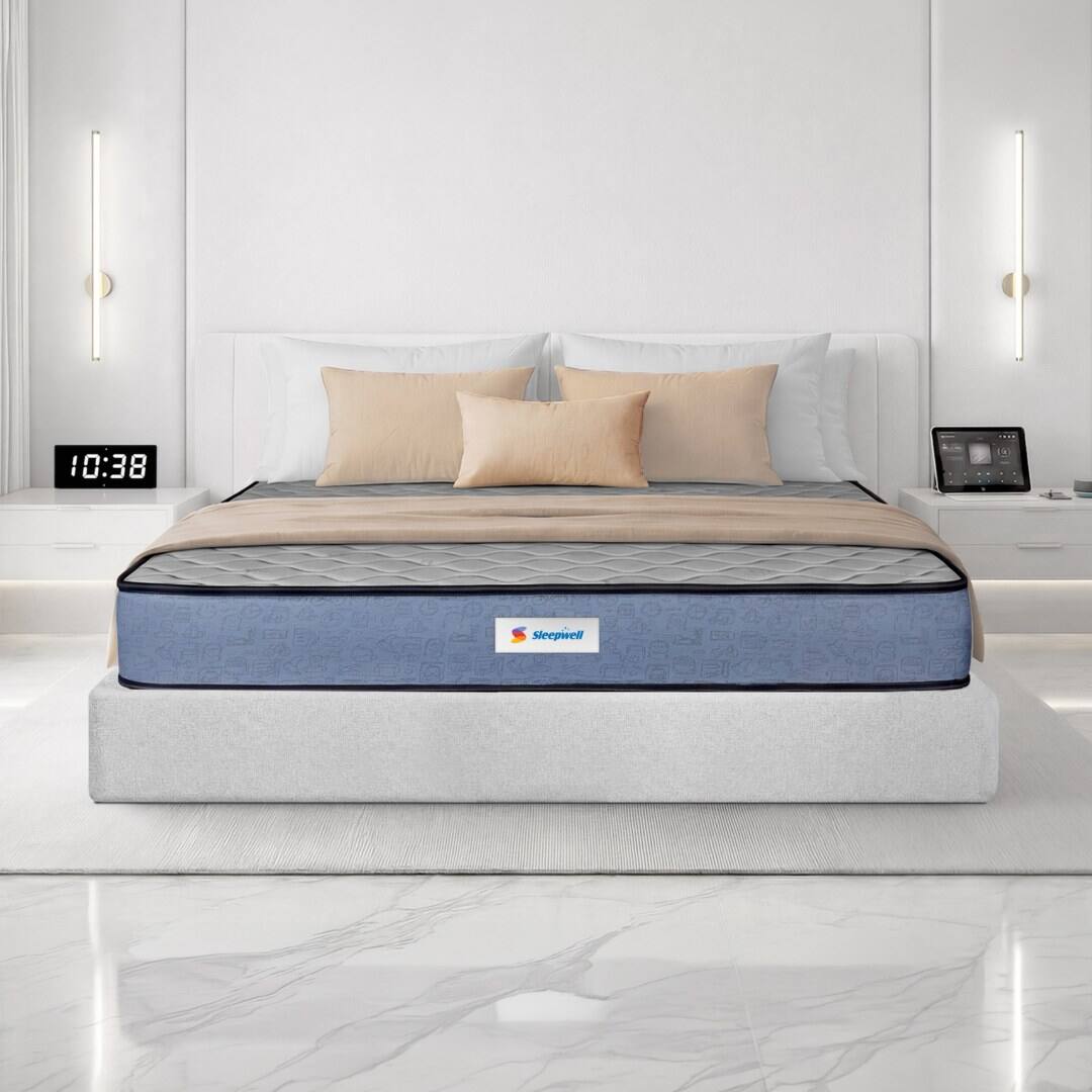 Sleepwell Ortho Genius Grid Mattress Medium Firm Orthopedic Grid Support Double 75x47x8 Inch - Sleepwell