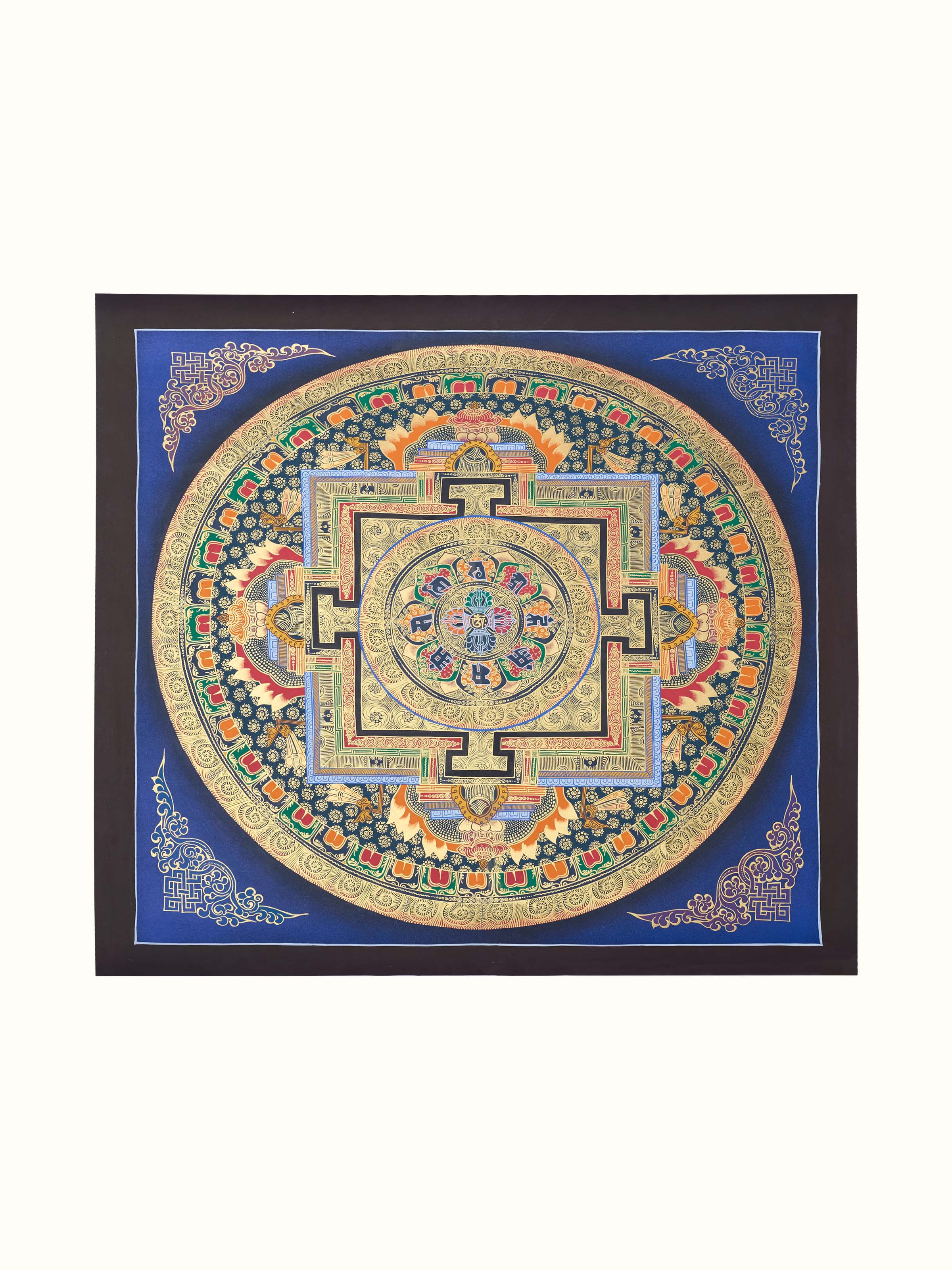 Mantra Mandala Ashtamangala Thangka Painting