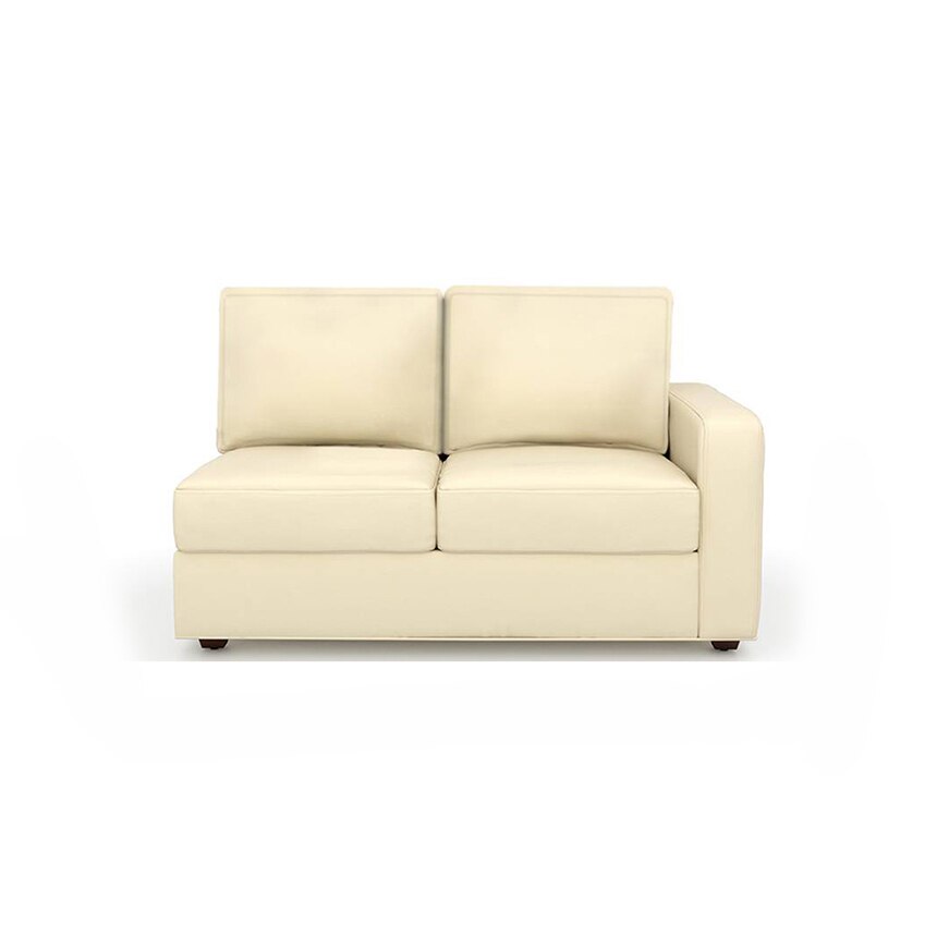 Apollo Leatherette Sectional Sofa (Colour : Cream, Cushion : Soft, Seating Capacity : Left Aligned 2 Seater + Left Aligned Chaise + Ottoman)