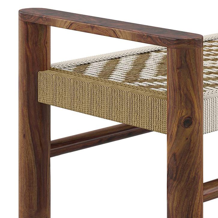 Fijara Solid Wood 2 Seater Bench In Teak Finish