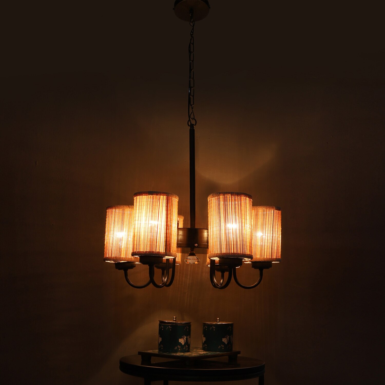 Devansh Dual Gold Metal  Wallmounted Lamp With Cotton Off-White Shade