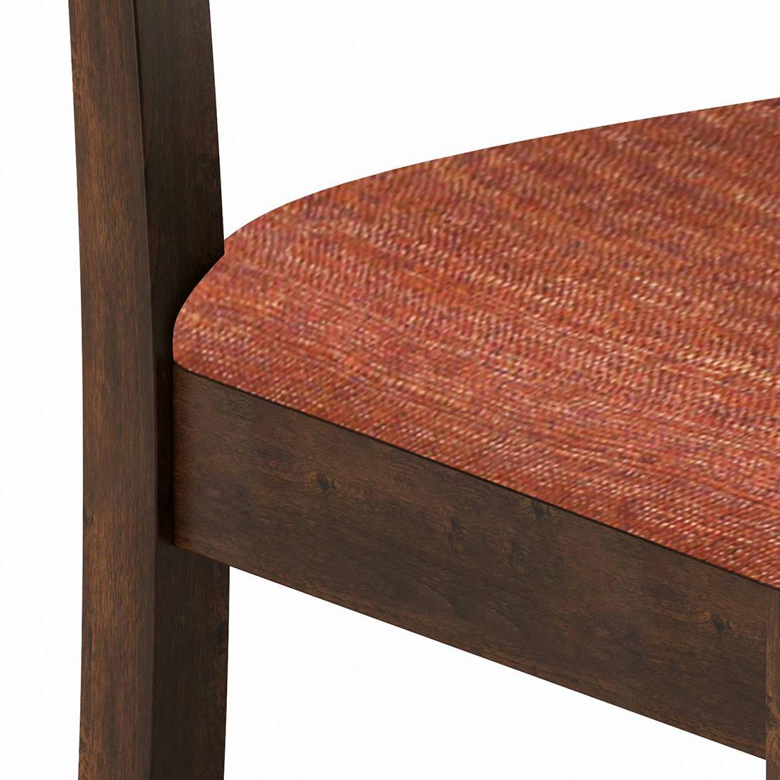 Mirasa Solid Wood Dining Chair Set Of 2 In Mango Walnut Finish With Lava Fabric Colour