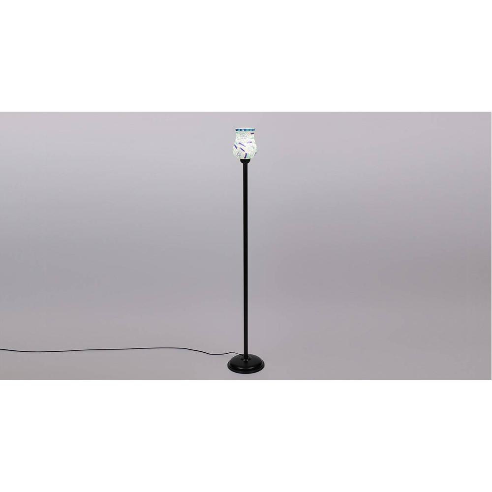 Cyrus Black Glass Shade Floor Lamp