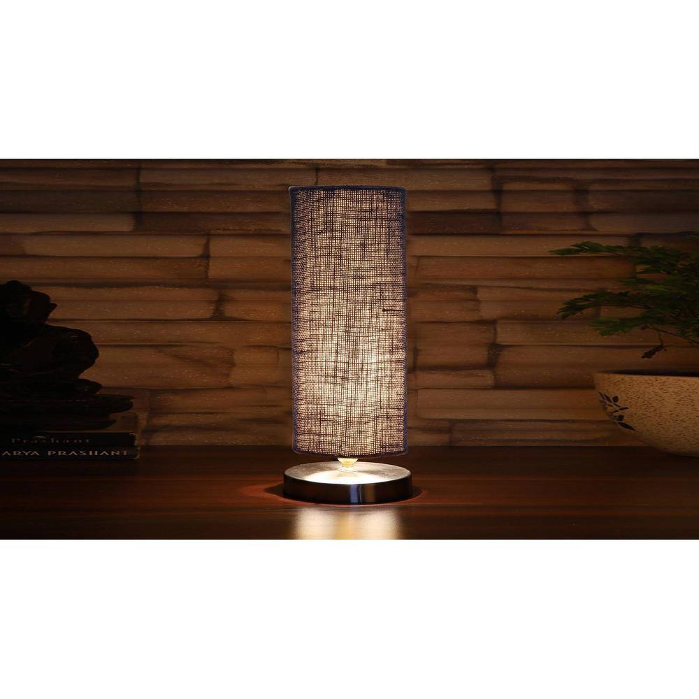 Blue Jute table lamp with Steel Base -12