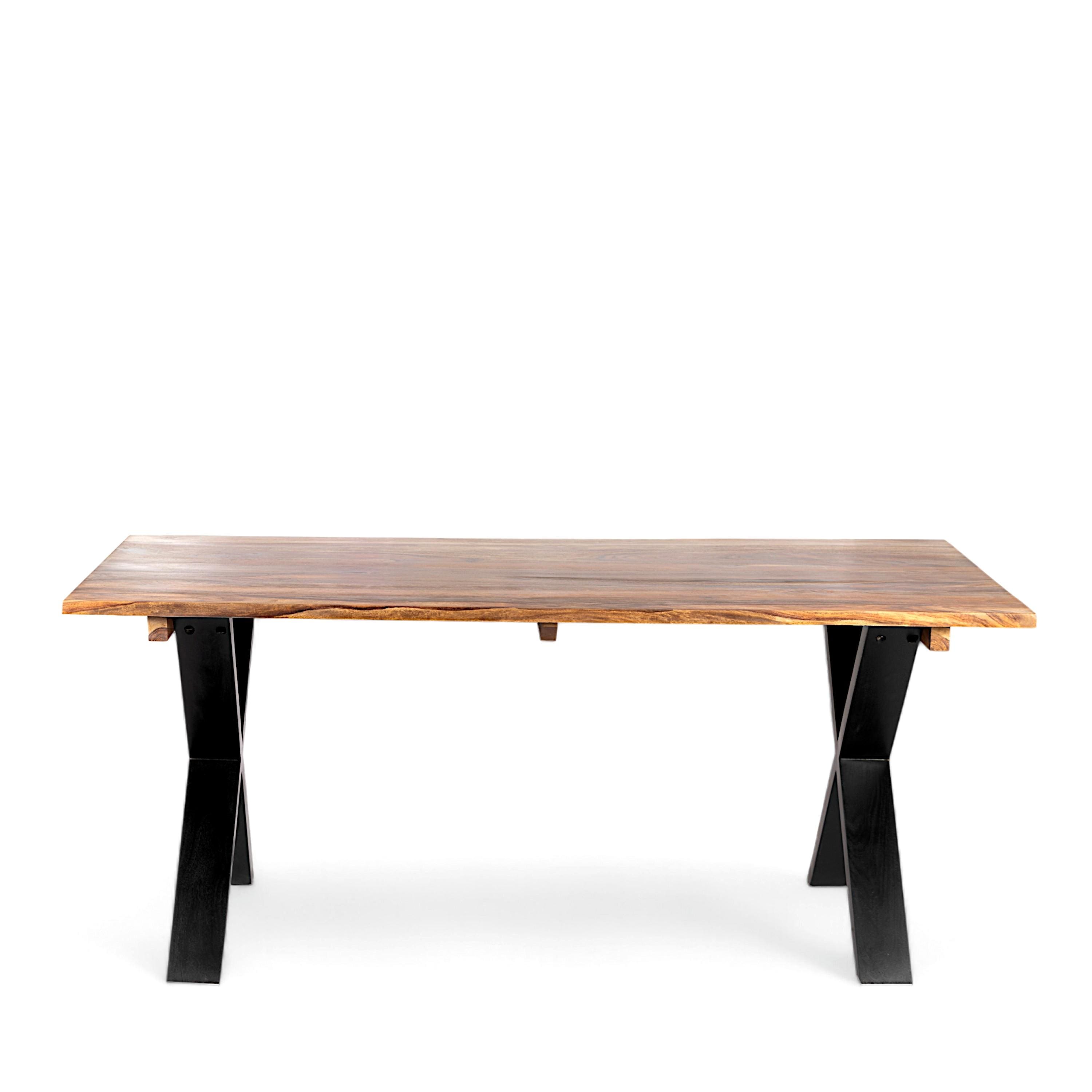 Rosslyn Sheesham Wood Contemporary Dining Table In Teak Finish