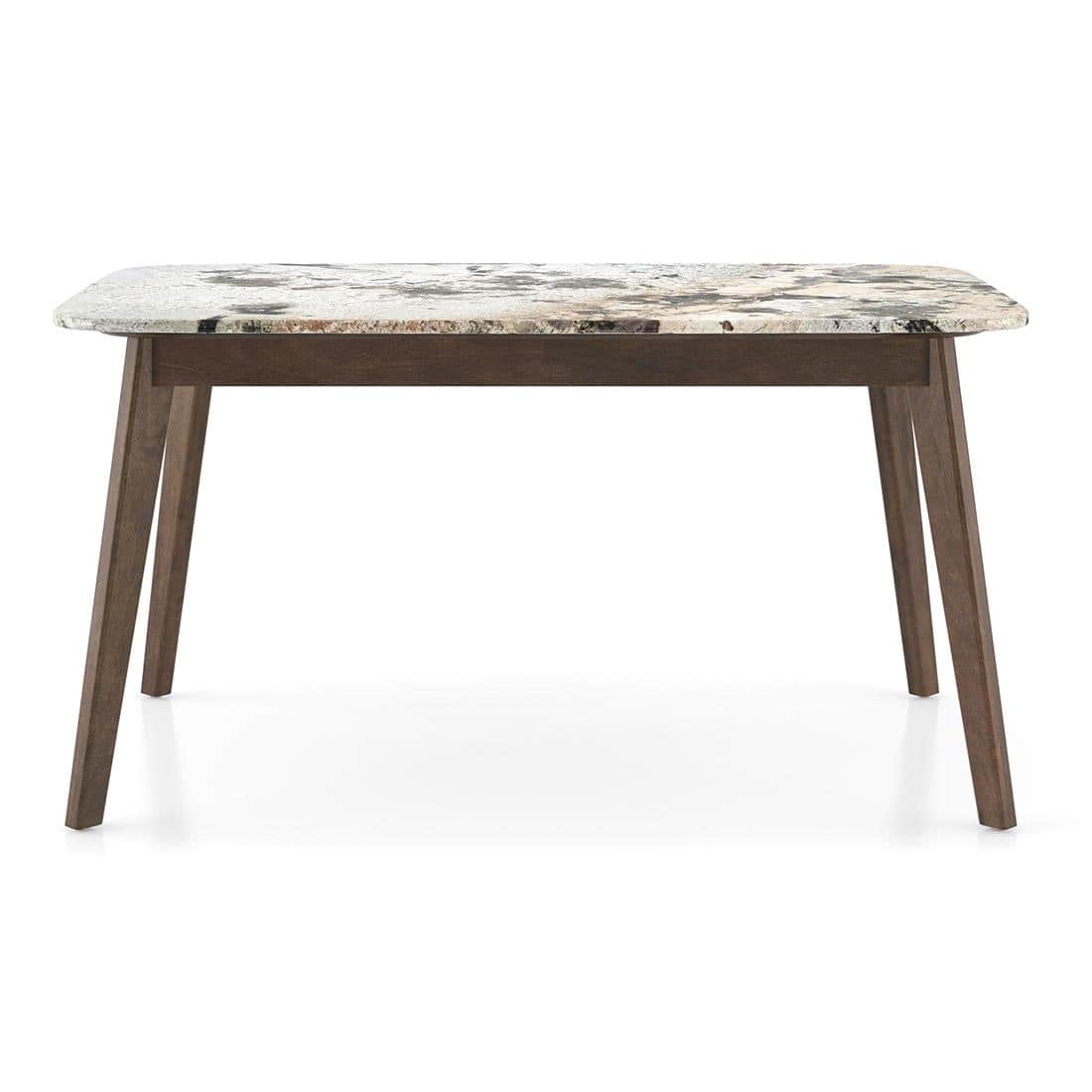 Lunar Alaska Exotic Stone 6 Seater Dining Table with Atlas Dining chair Set