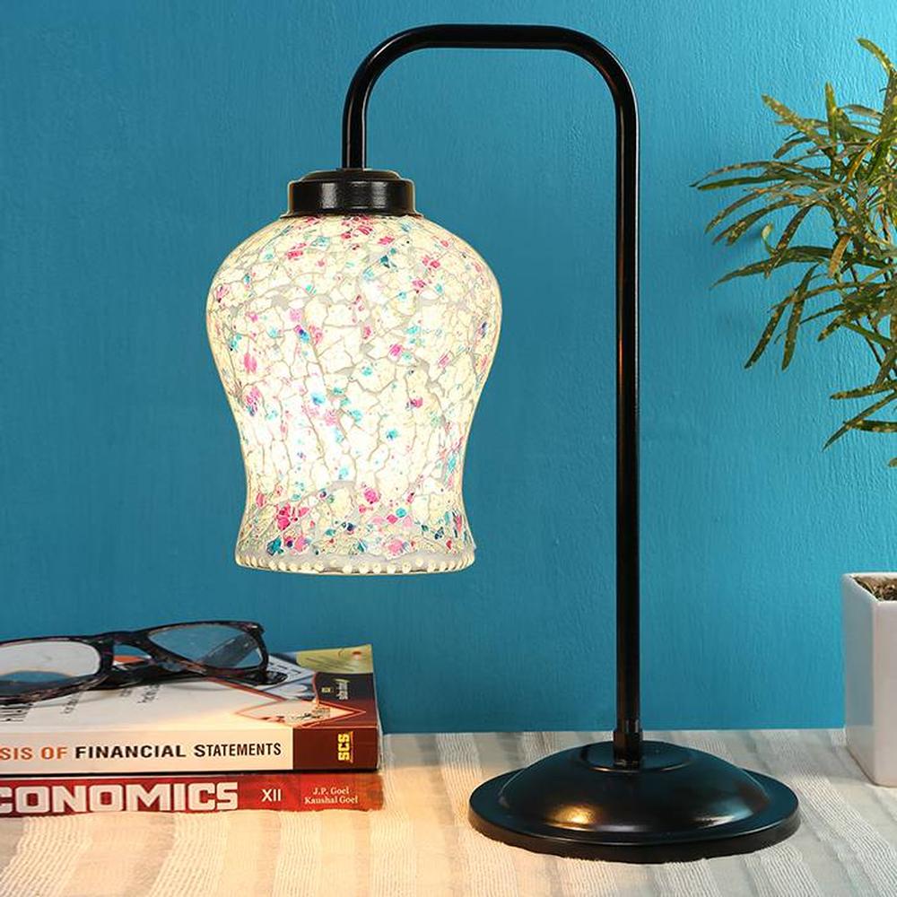 Lilly Multi color Mosaic Glass Iron Table Lamp