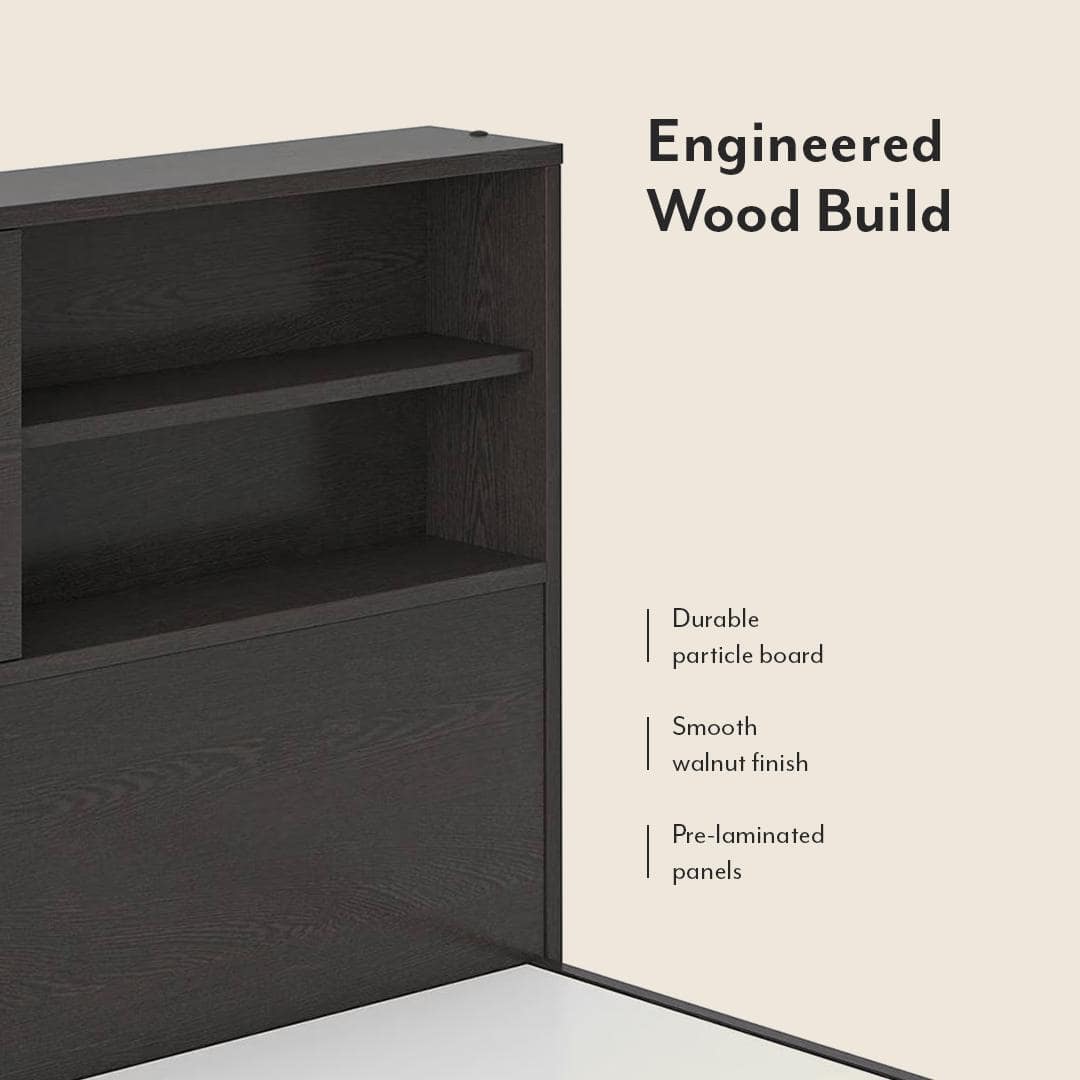 Amy Engineered Wood Single Size Box Storage Bed In Dark Wenge Finish