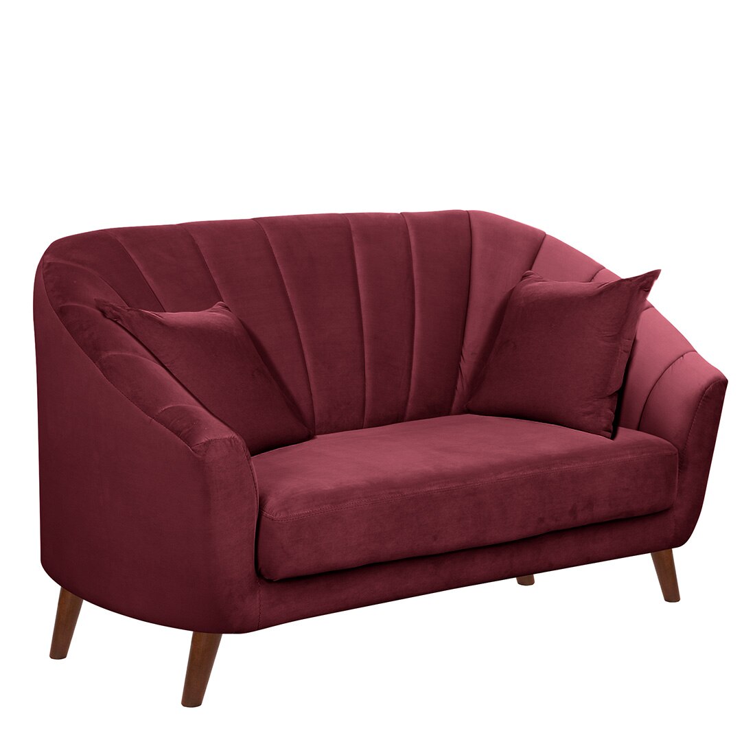 Nilo Velvet 2 Seater Sofa in Maroon Colour