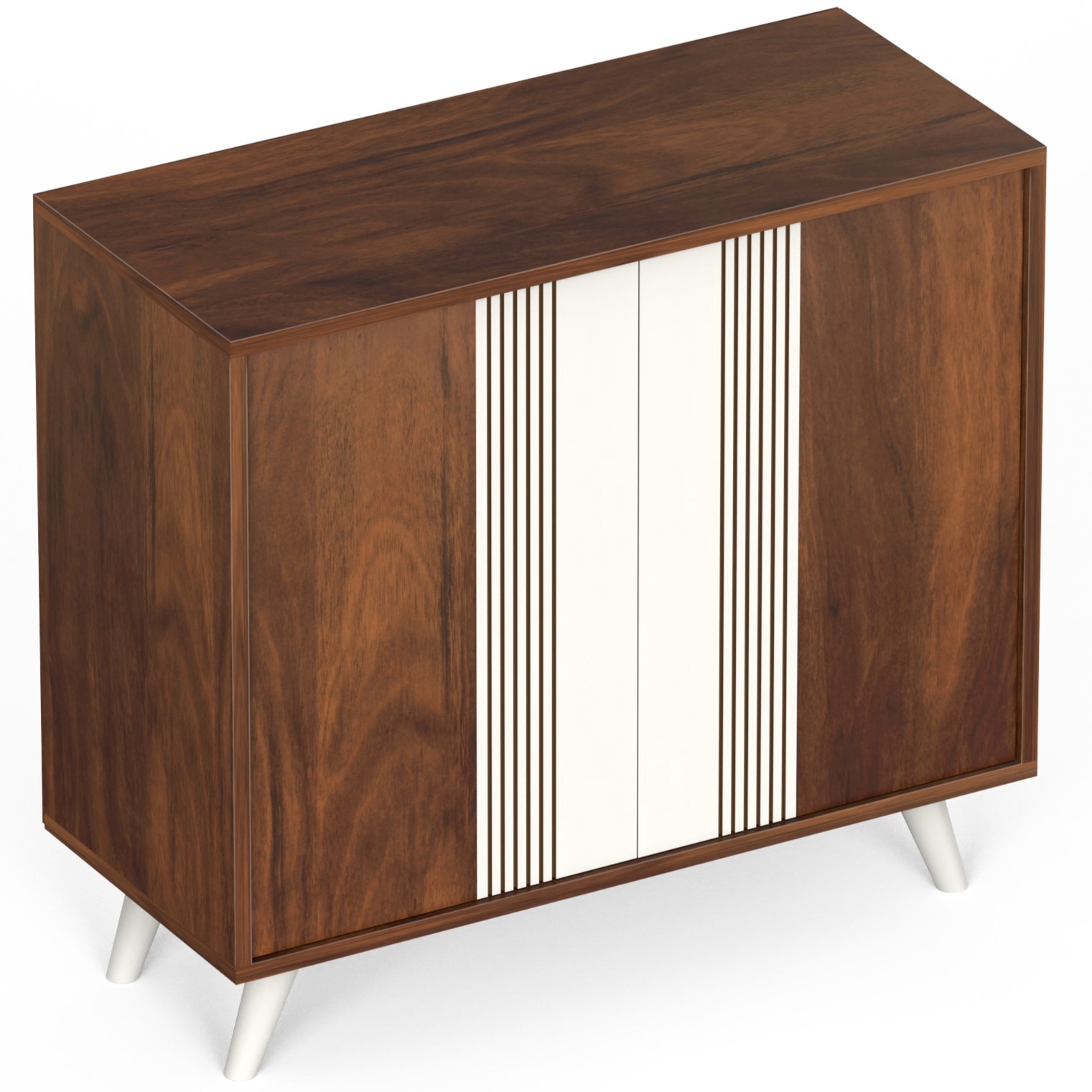 Cylvie Engineered Wood Dual Tone 2 Doors Shoe Rack Cabinet Slipper Footwear Stand Organizer with Handleless/Push to Open Design Up to 12 Pairs for Home (Brown Maple & White)