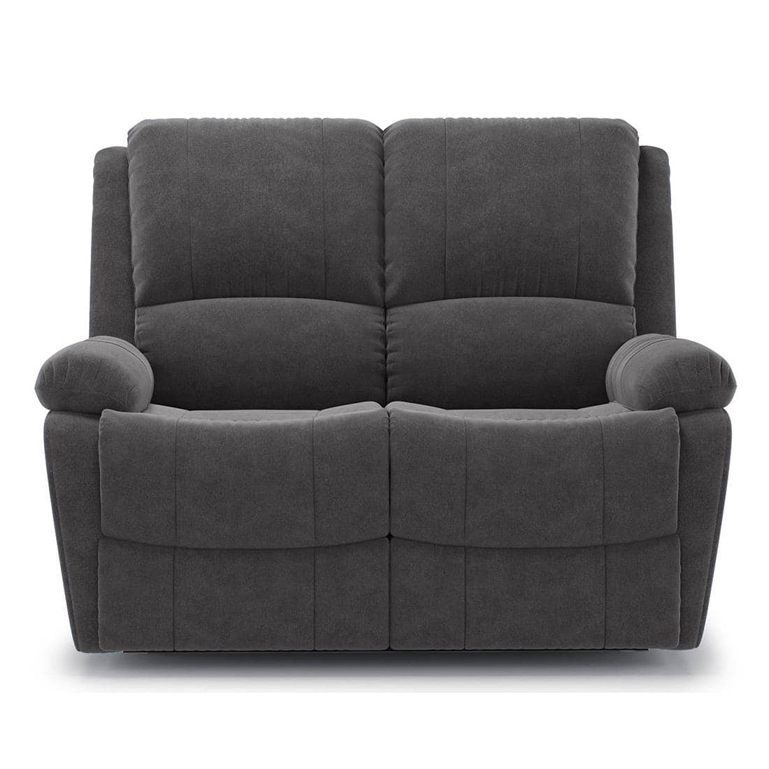 Lebowski Fabric Two Seater Manual Recliner in Smoke Fabric Colour