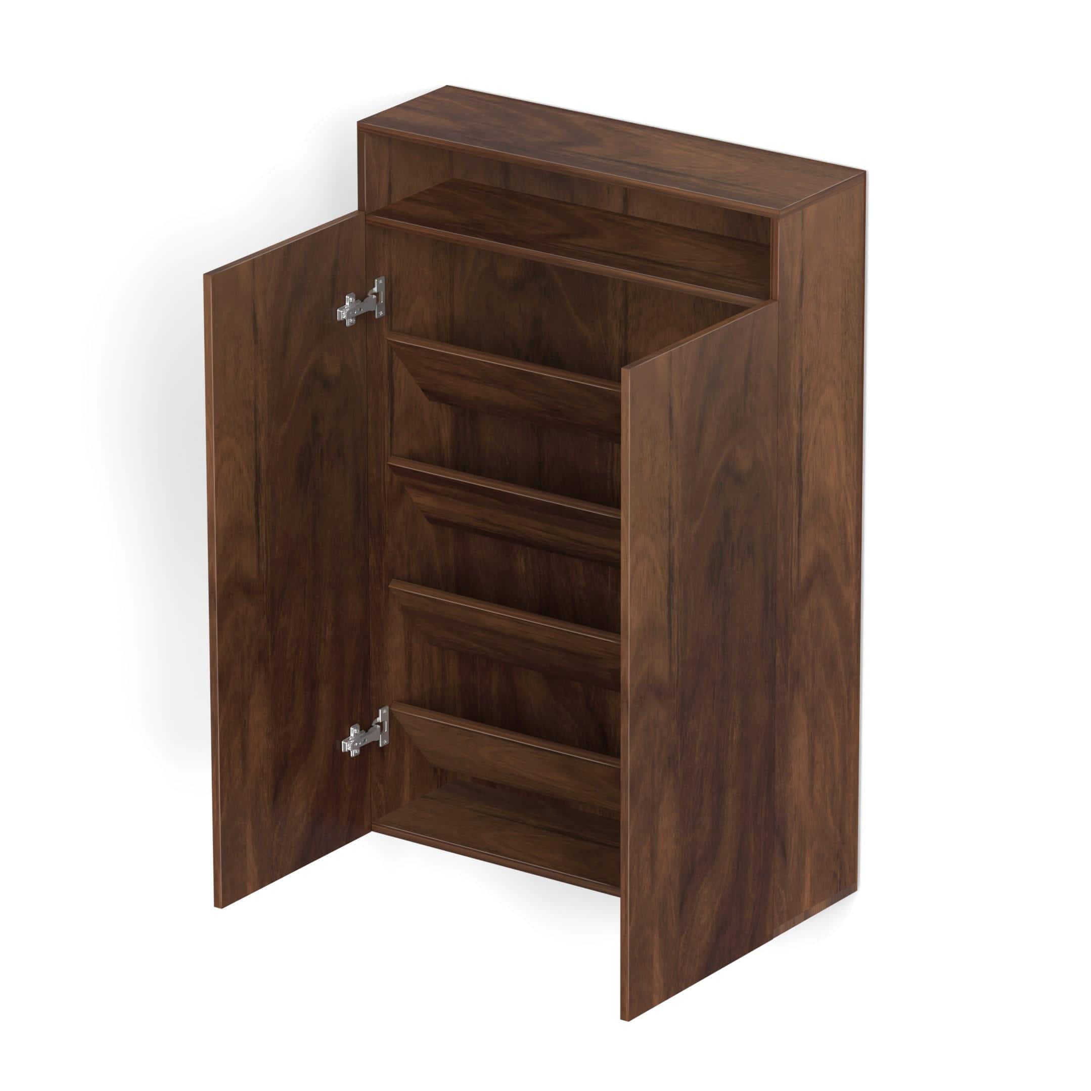 Whartin Engineered Wood Shoe Rack In Brown Maple Finish
