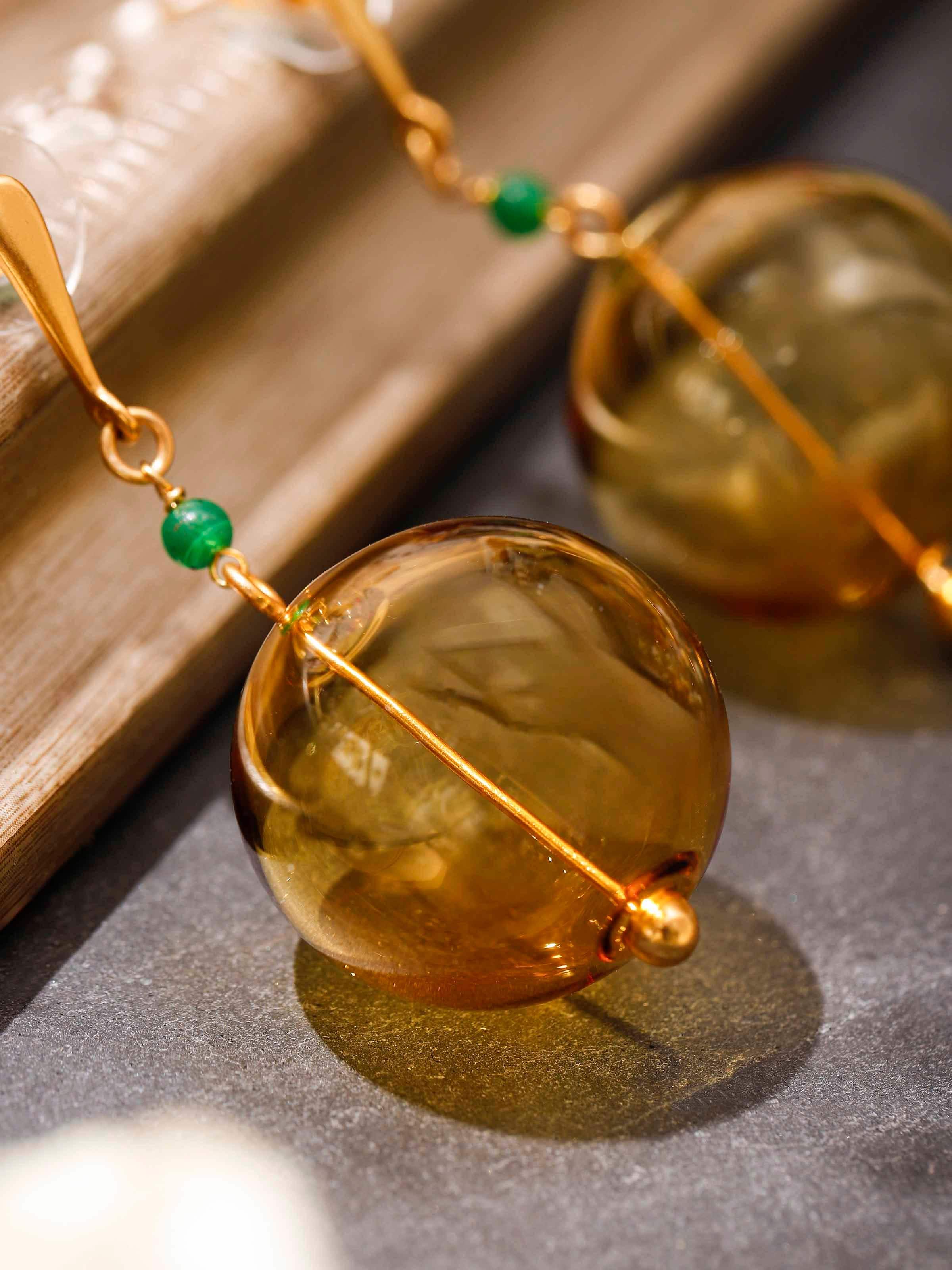 Silver Flame Glass Drop Earrings