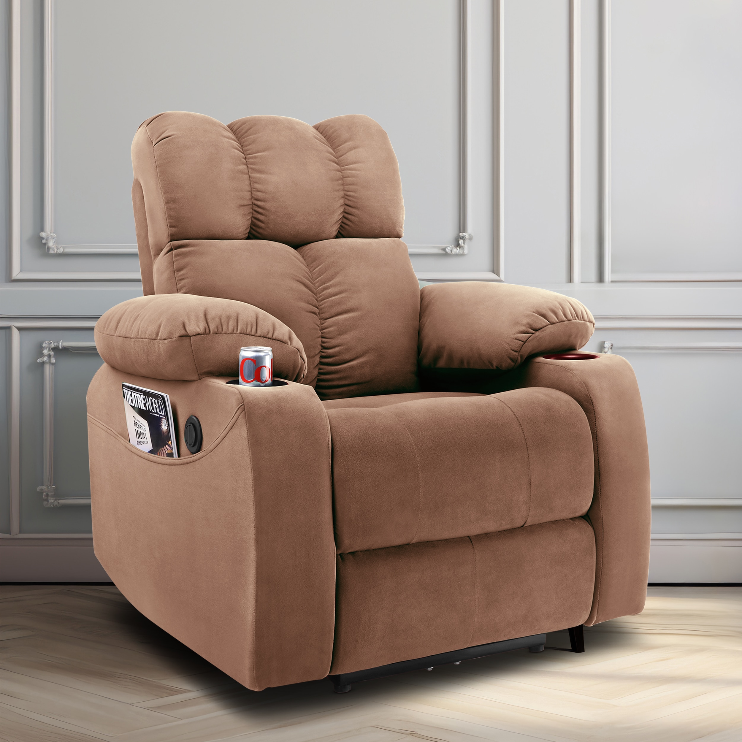 Helios Motor Cup Holder Pocket - Brown