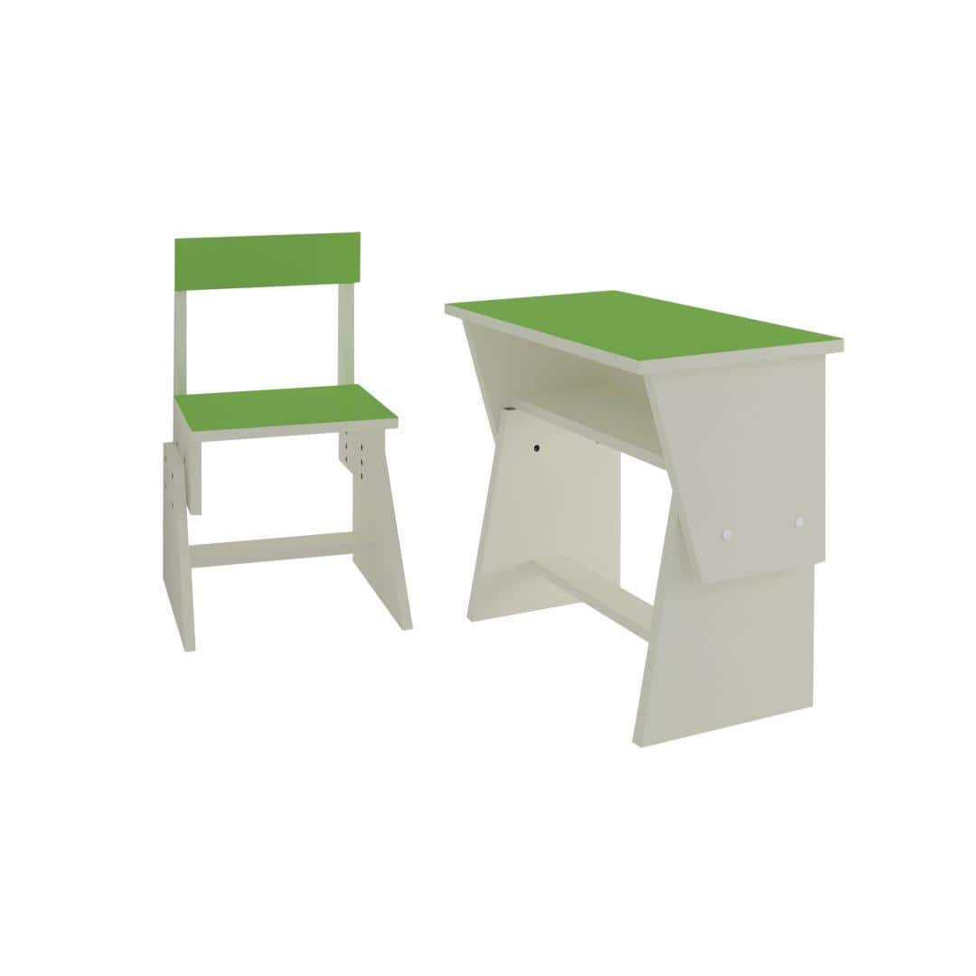 Utopia Extendable Toddler Study Desk and Chair Set in Verdant Green Colour
