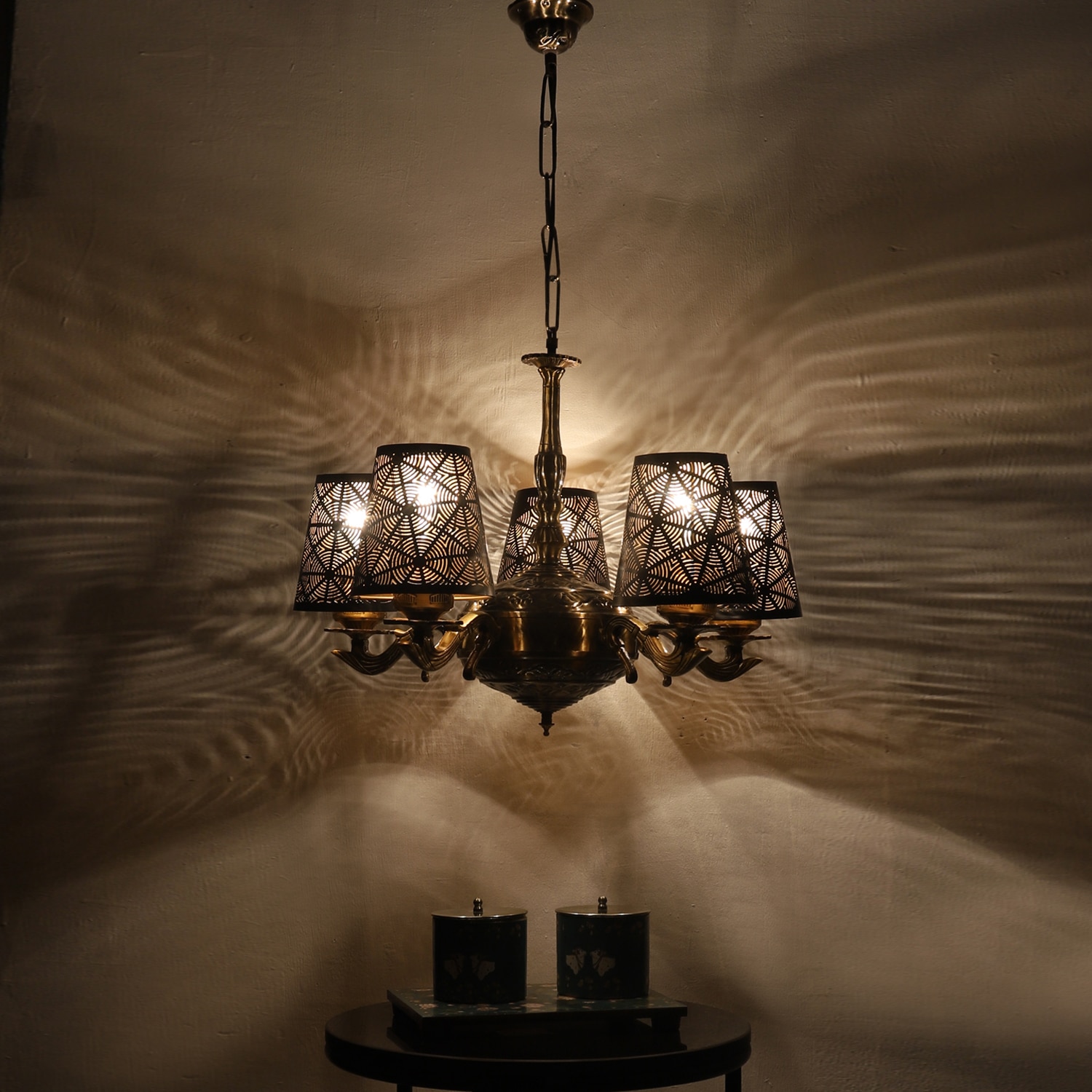 Devansh Metal Wall Mounted Lamp With Black Cotton Shade