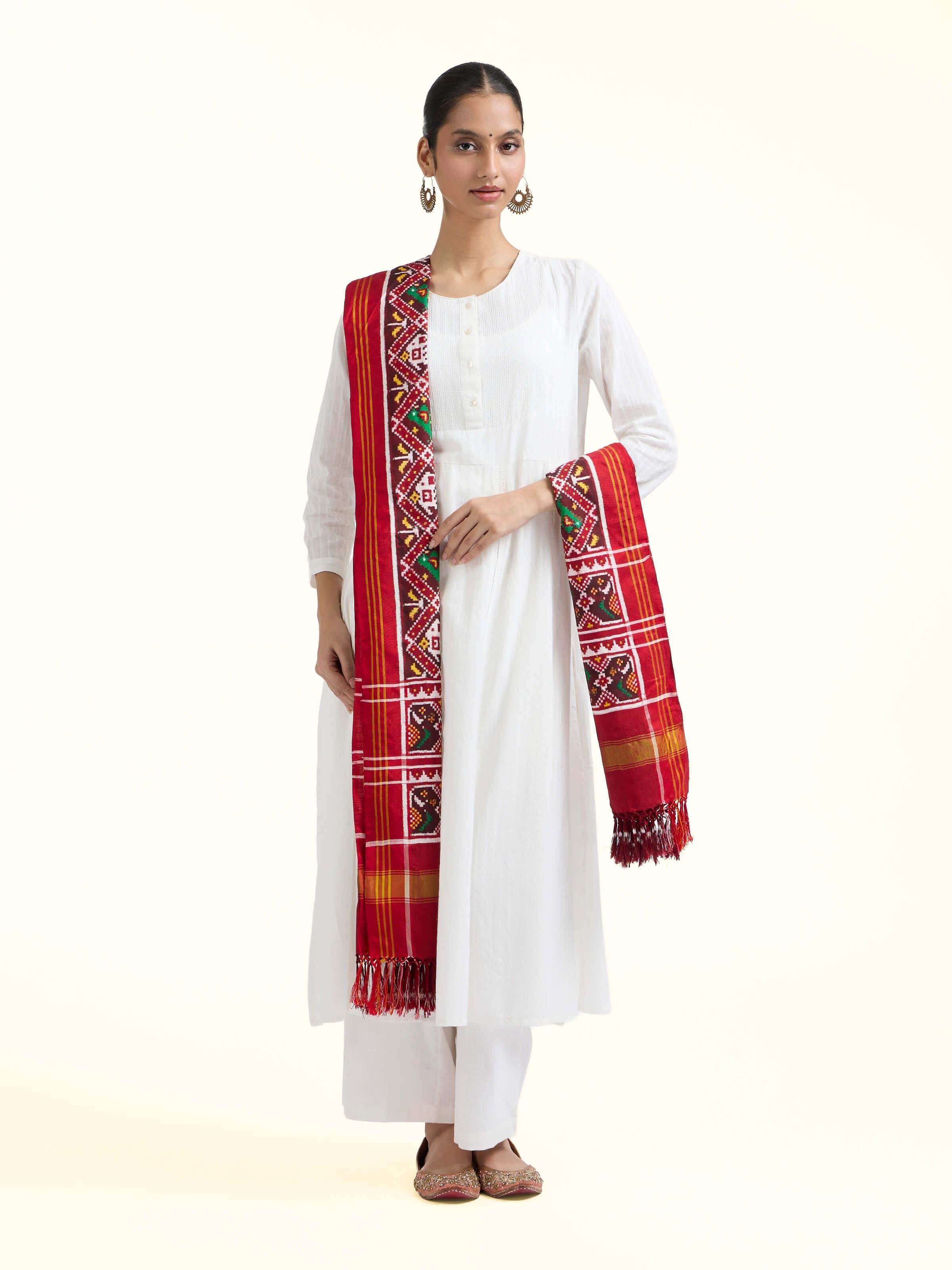 Red Silk Patola Dupatta