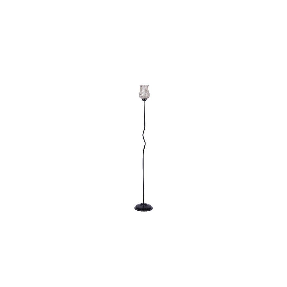 Luna Multicolour Glass Floor Lamp with Black Iron Base
