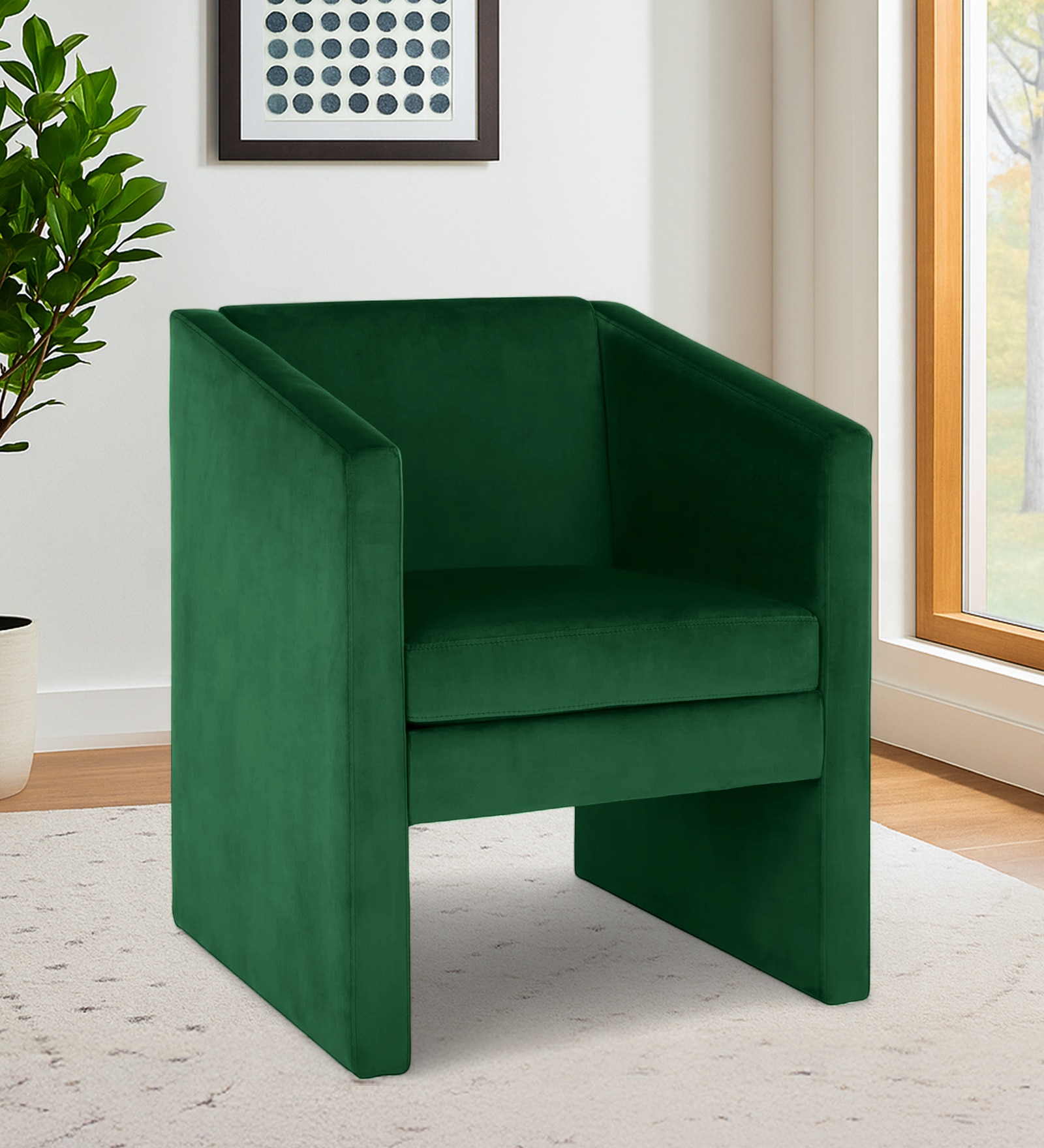 Shuntina Fabric Accent Chair in Green Colour - Home Lifestylez