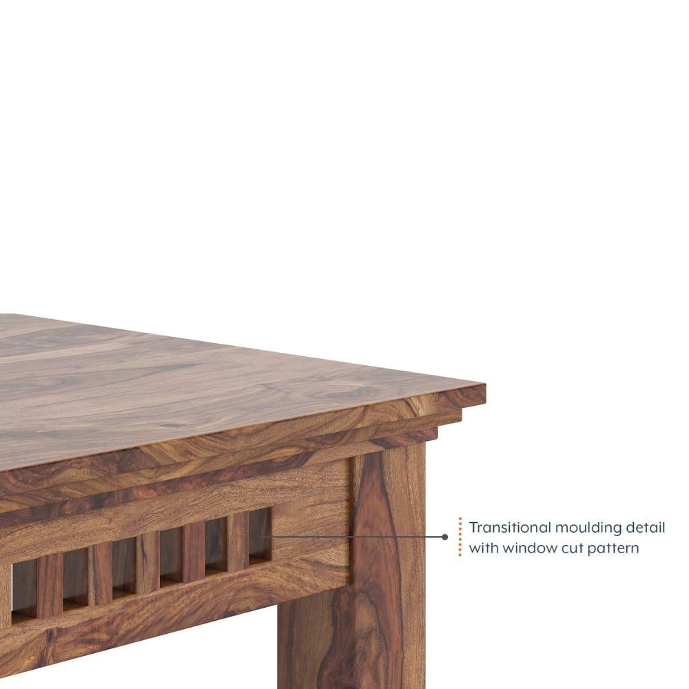 Fidora 6 Seater Dining Table In Teak Finish