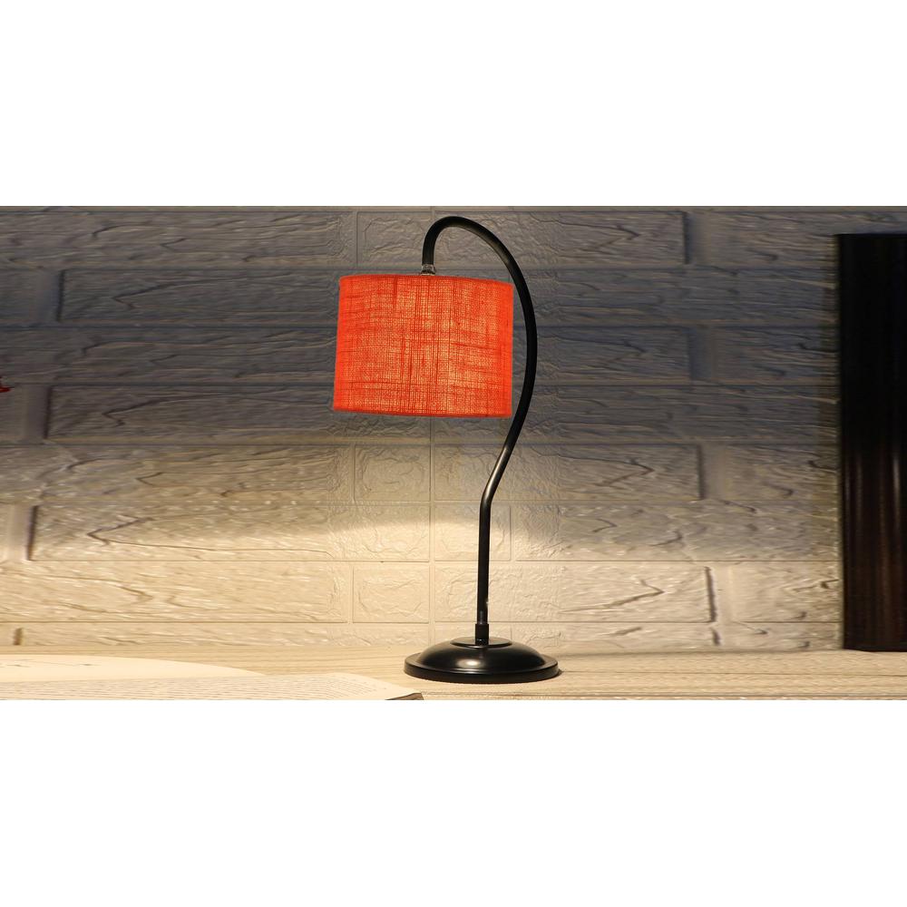 Orange Jute Curvy table lamp with Iron Base (SP19)