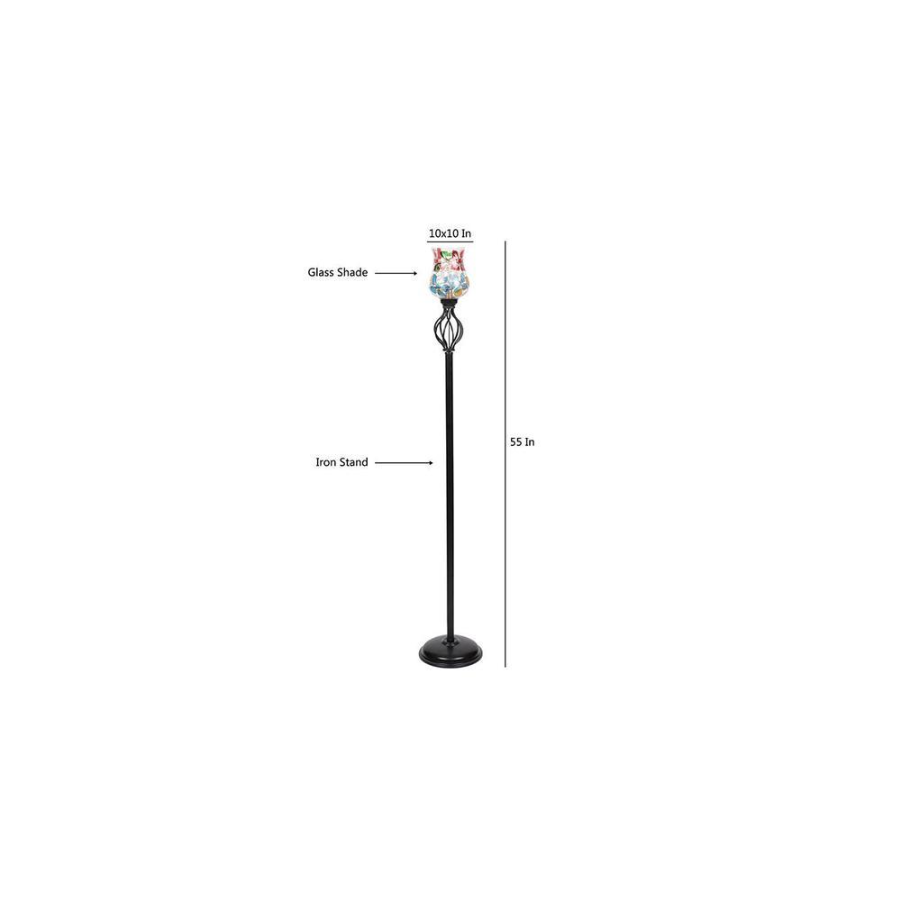 Daenerys Black Glass Shade Floor Lamp