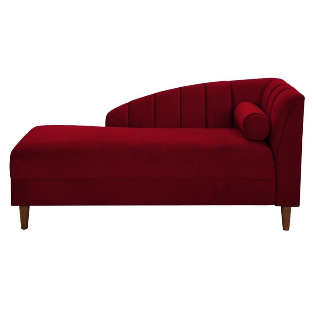Korslund Velvet Chaise Launger in Maroon Colour