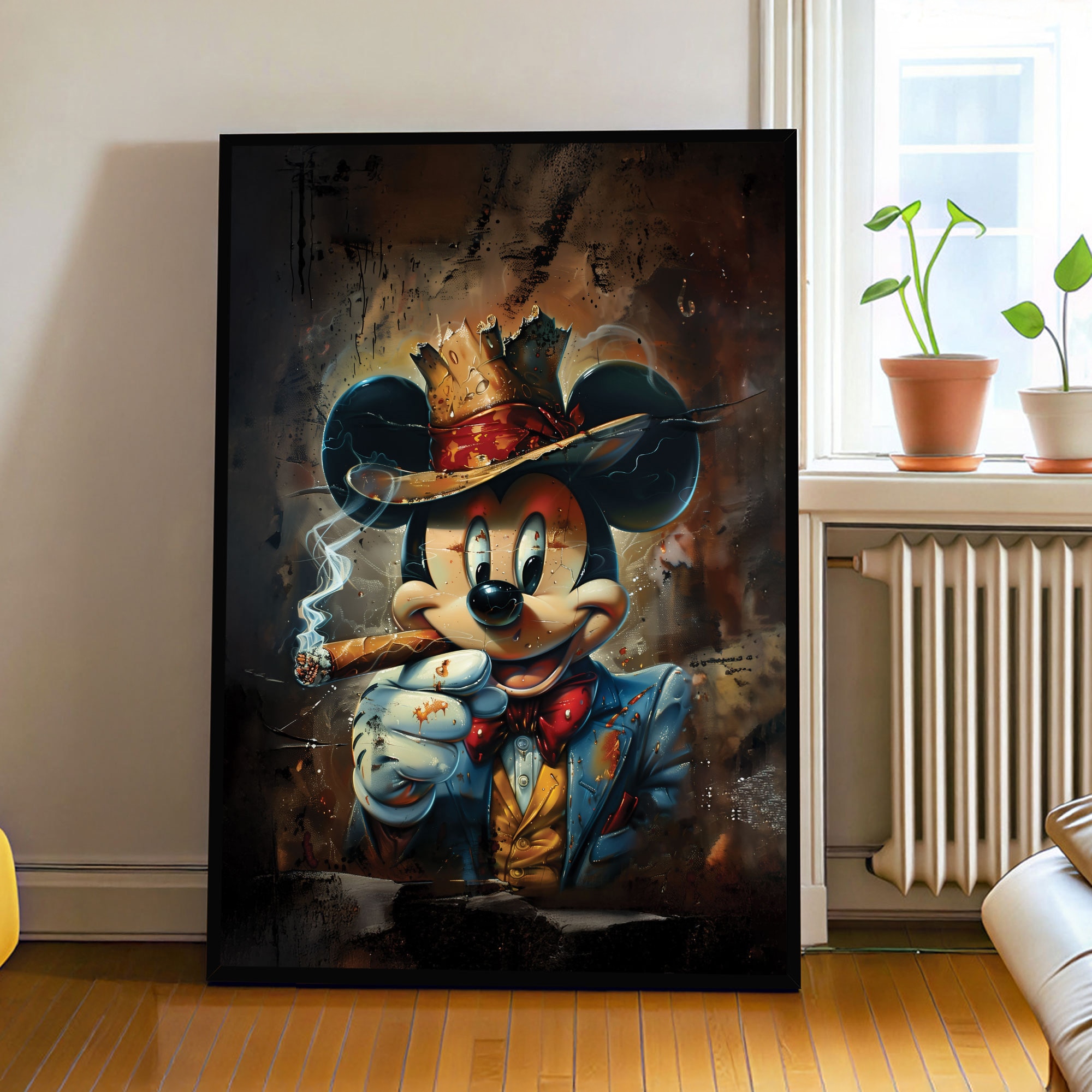The Castle Decor Luxury Mafia Cartoon Wall Art Framed Painting 20x30 Inch - The Castle Decor