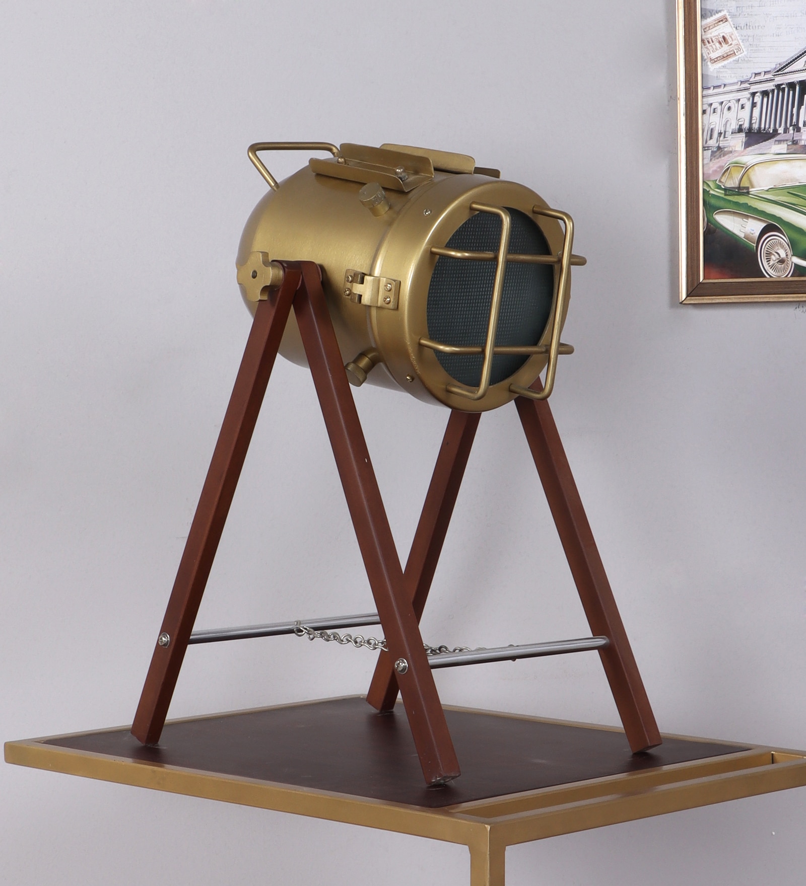 Mirabelle Study Lamp in Brass Antique Shade