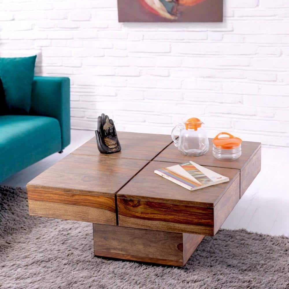 Montreal Sheesham Wood Coffee Table In Teak Finish