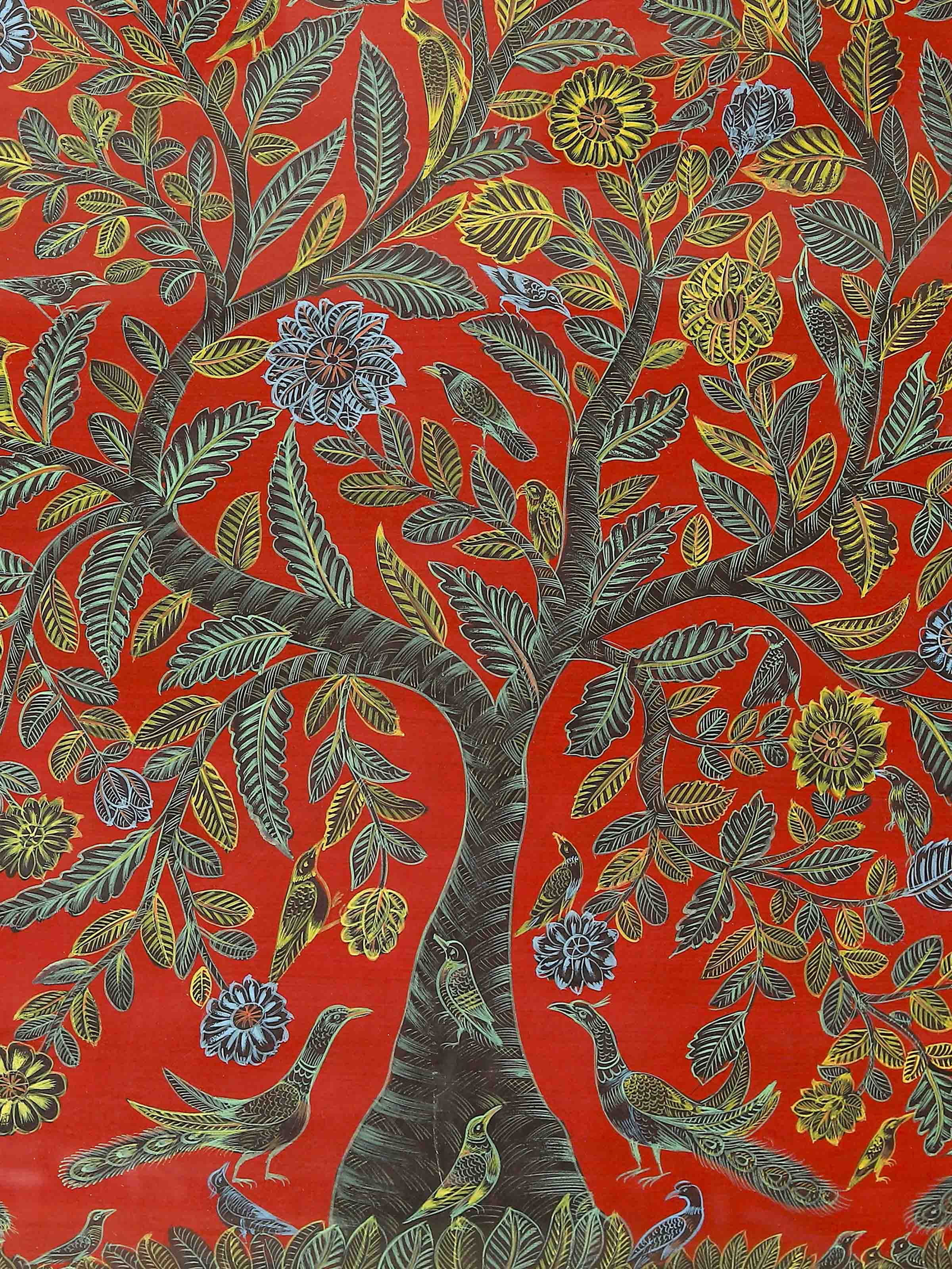 Tree with Birds Miniature Painting