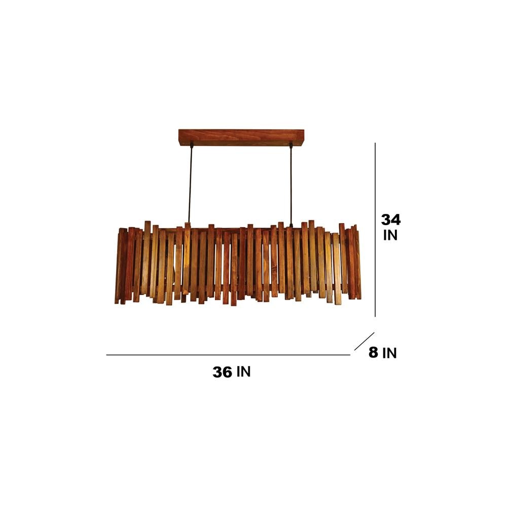 Palisade 36 Centrum Brown Wooden 3 Series Hanging Lamp