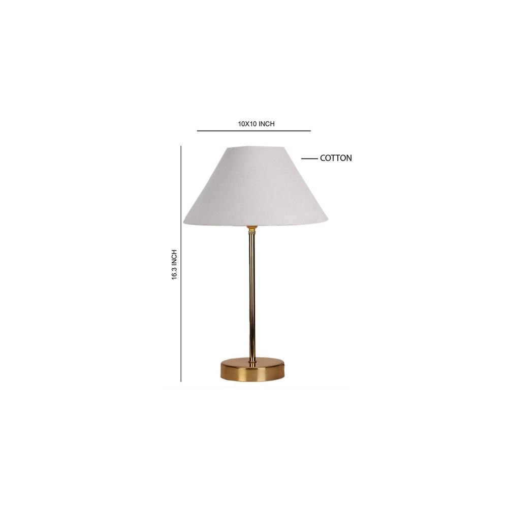 Grey cotton with Metal Gold Table Lamp